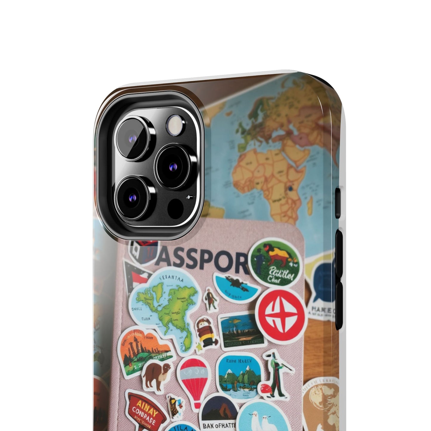 Adventure Stickers Phone Case - Tough Protection for Travel Lovers