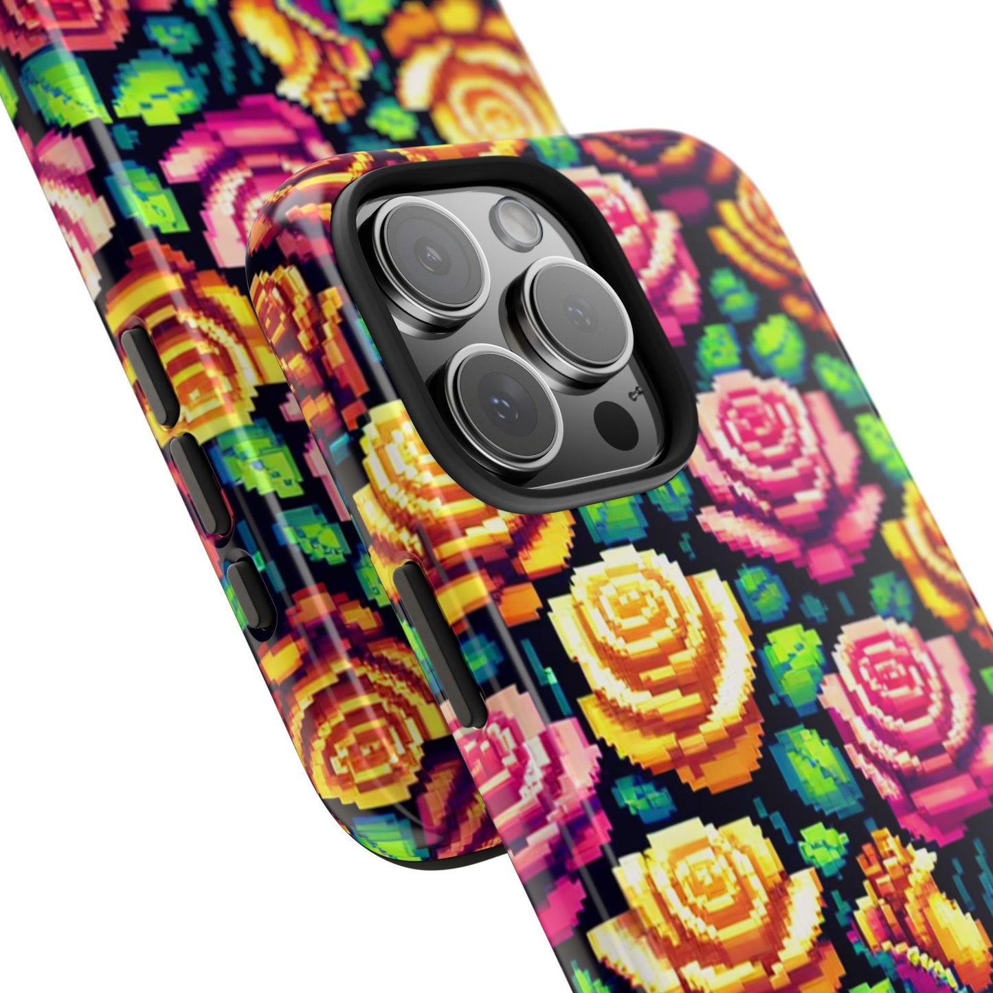 Pixel Art Roses Tough Phone Case - Stylish Protection - for iPhone