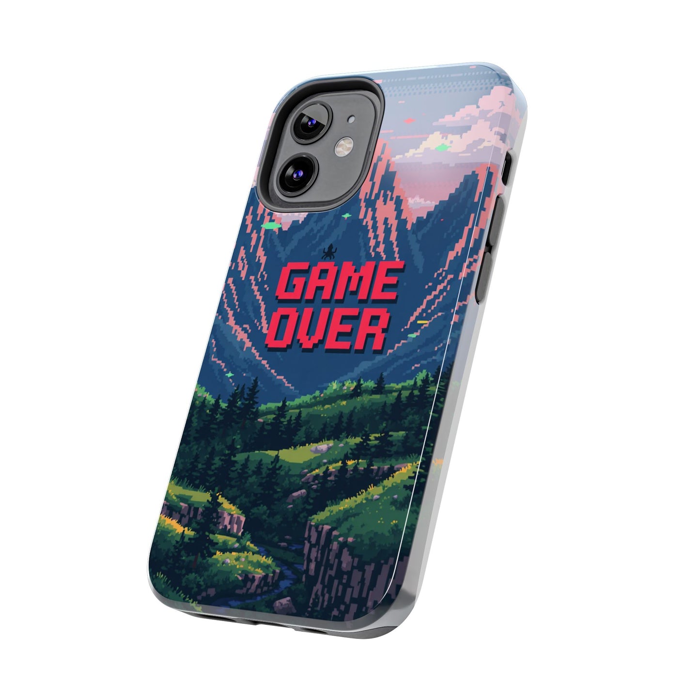 Pixel Art Tough Phone Case - 'Game Over' Design for Gamers