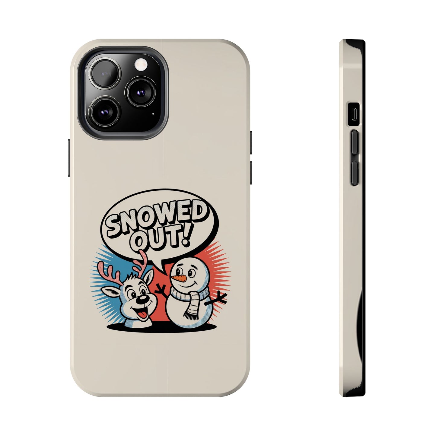 Snowman & Reindeer Tough Phone Case - Snowed Out Holiday Design