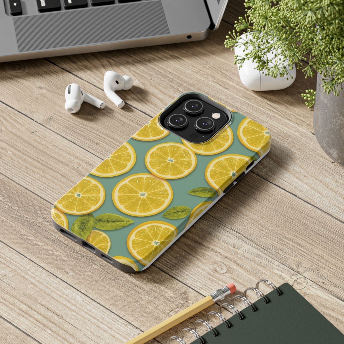 Tough Lemon Pattern Phone Case - Vibrant Citrus Design for Summer Vibes - for iPhone