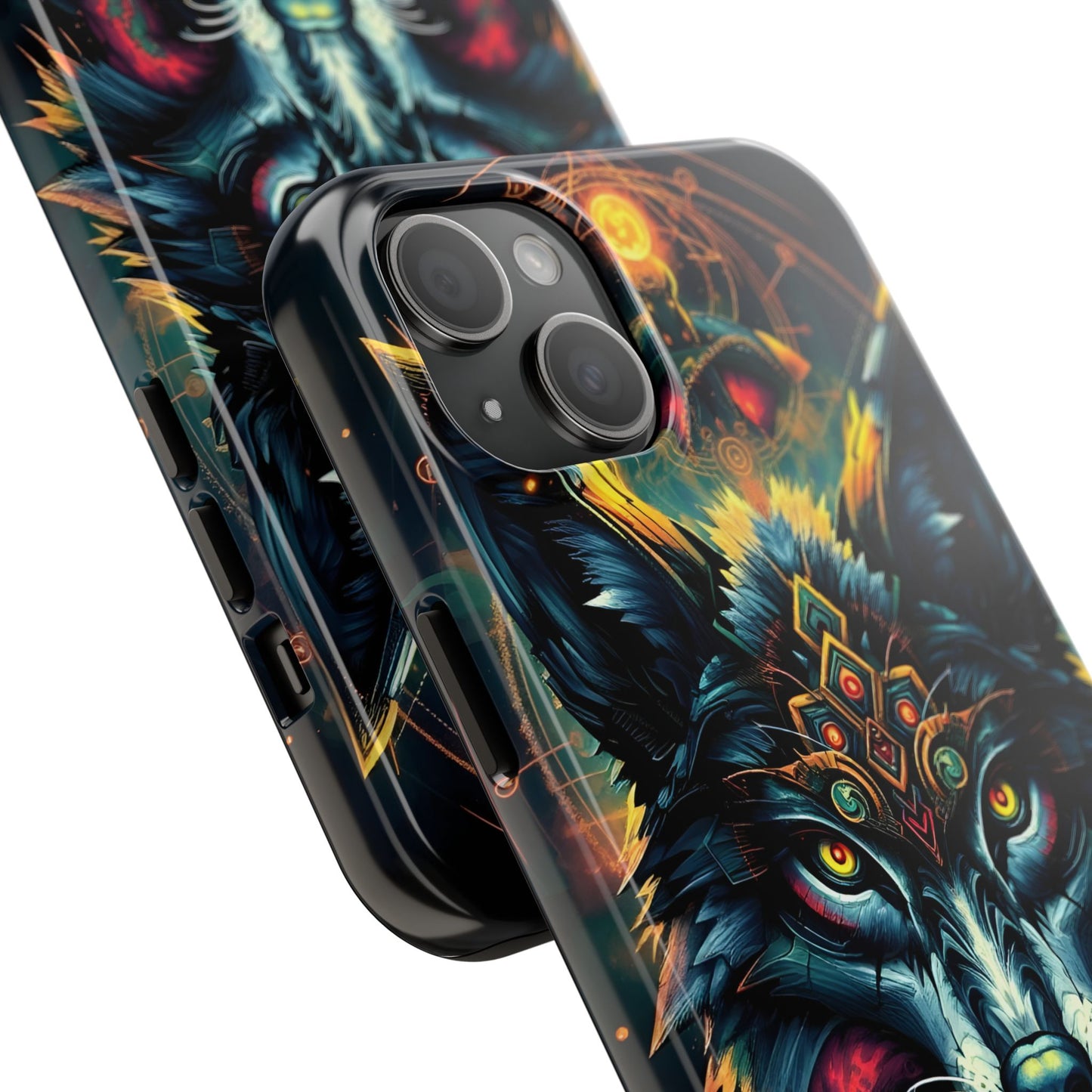 Vibrant Mystical Wolf Art Tough Phone Case - Durable & Unique Design for Animal Lovers - for iPhone
