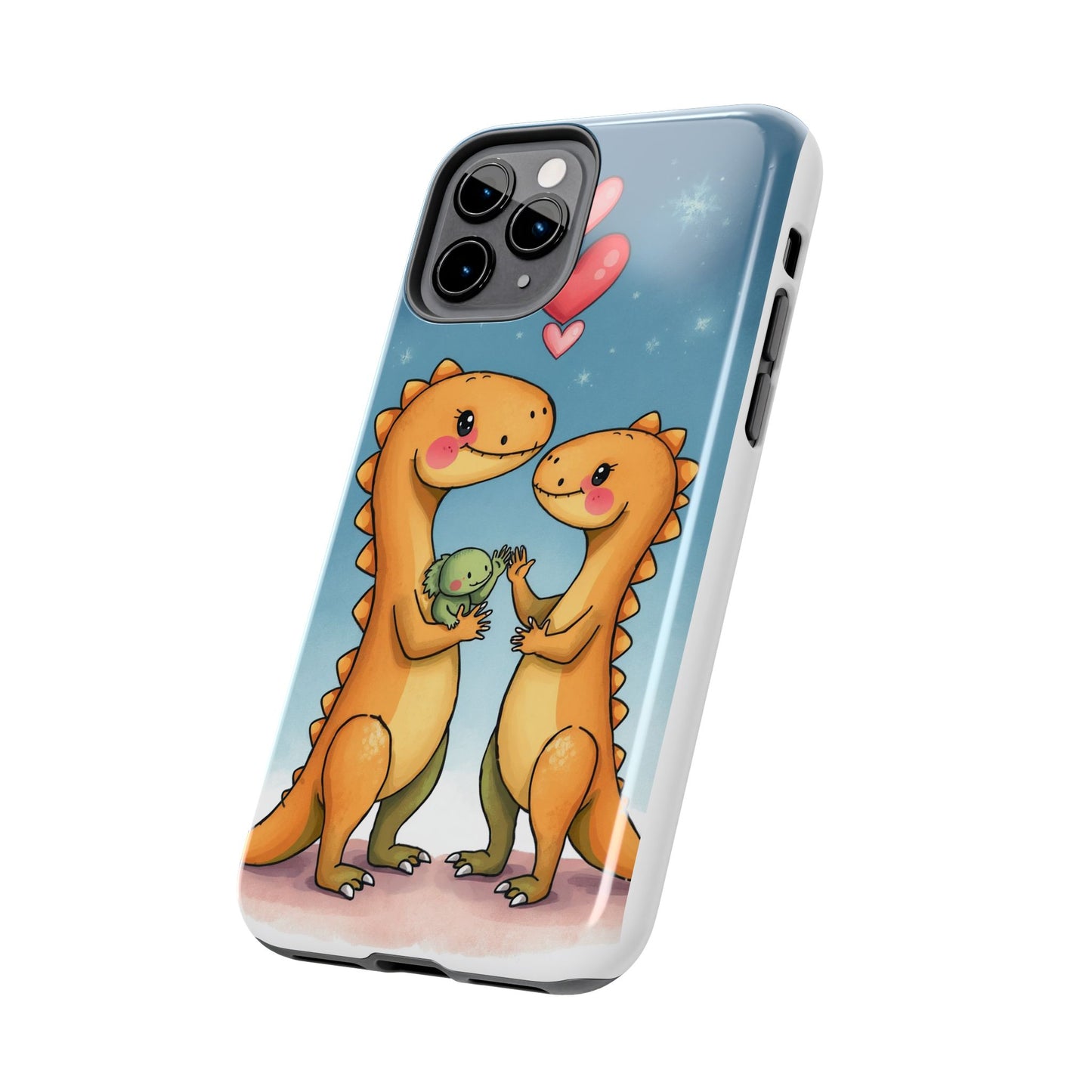 Dino Love Tough Phone Case - Cute & Durable Design for Kids & Parents