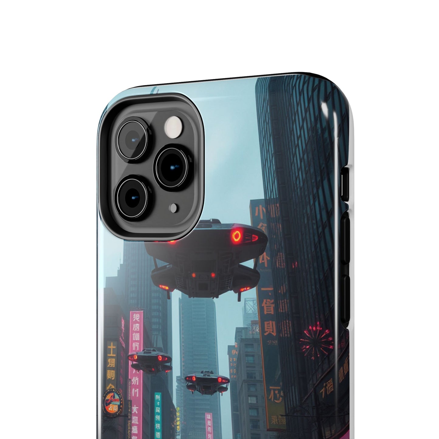 Futuristic City Tough Phone Case - Sci-Fi Design for Urban Explorers