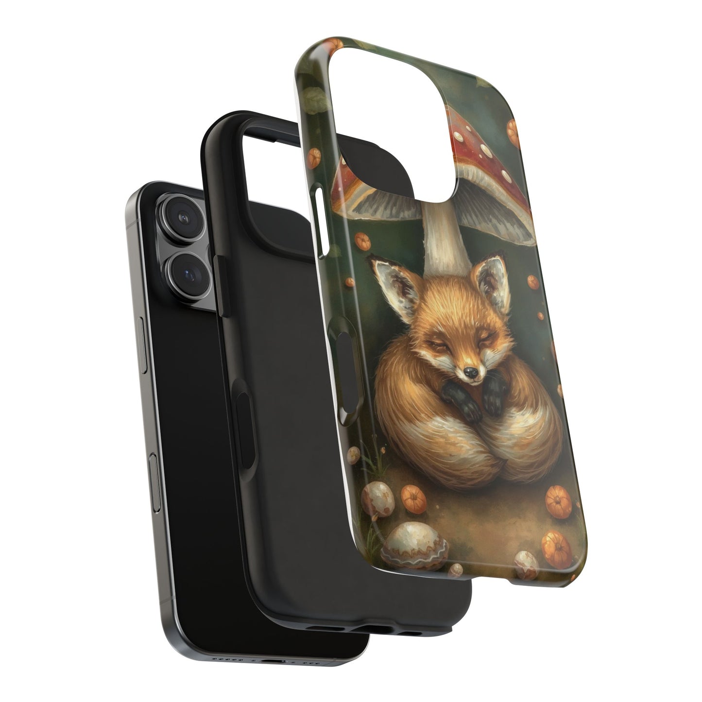 Cute Fox & Mushroom Phone Case - Tough Protective Cover