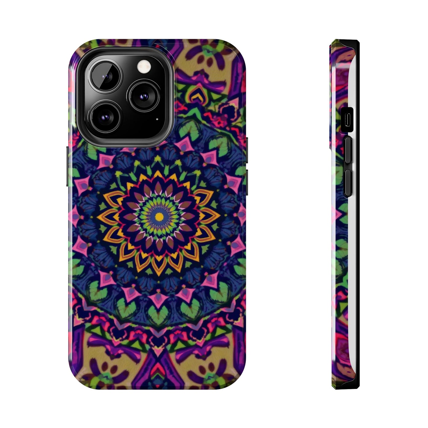 Vibrant Mandala Tough Phone Case - Colorful, Purple Fusion, Durable Protection for Your Device - for iPhone