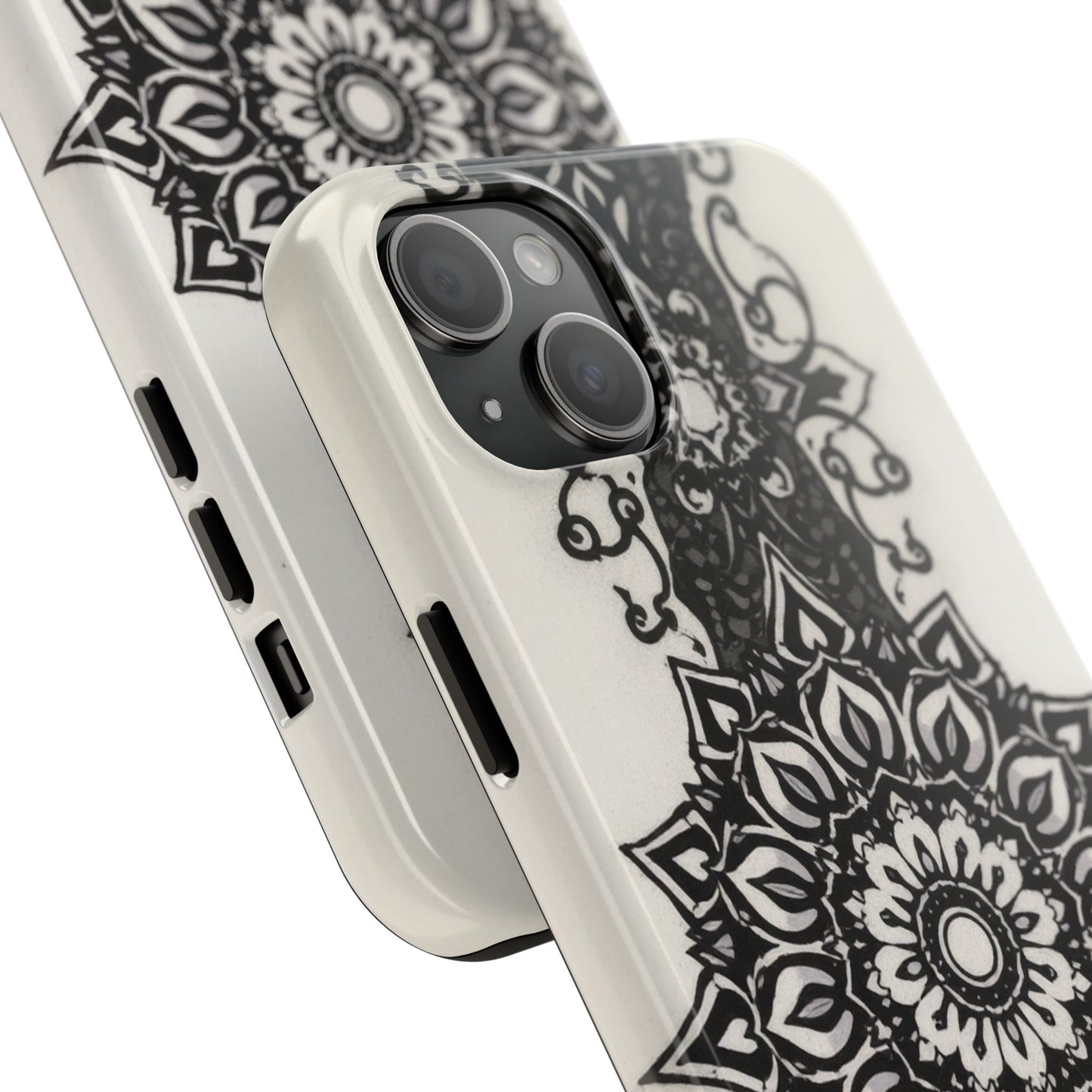 Stylish Tough Phone Cases with Dark Mandala Design - Durable and Unique Protection - for iPhone