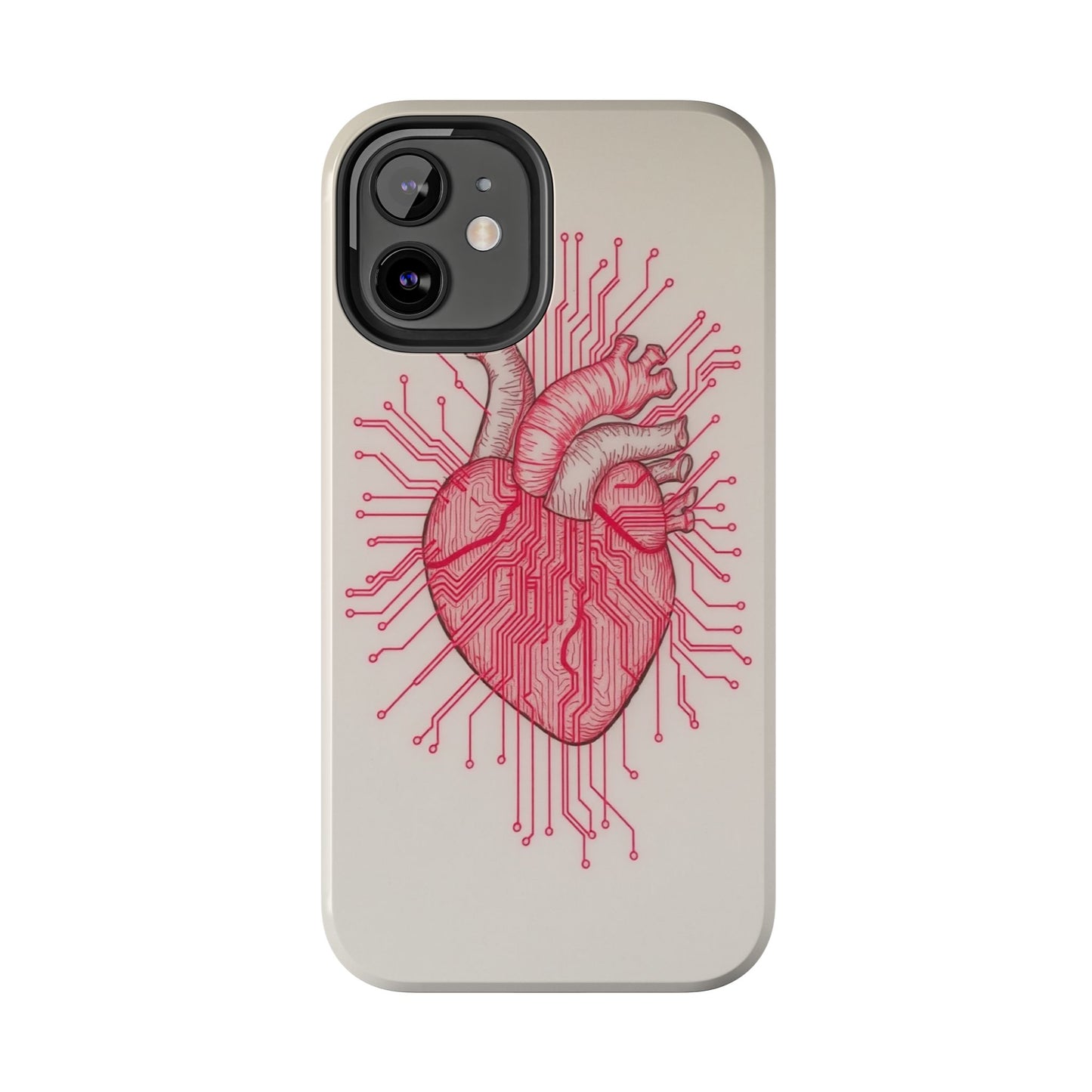Heart Circuit Tough Phone Case – Unique Tech-Inspired Design for Tech Lovers