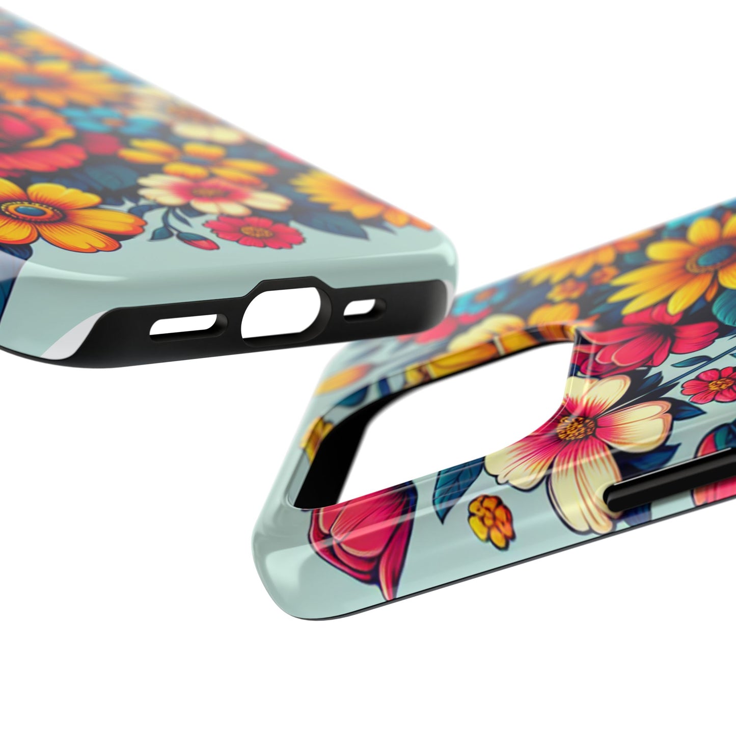 Vibrant Floral Tough Phone Case - Colorful Flower Design - for iPhone