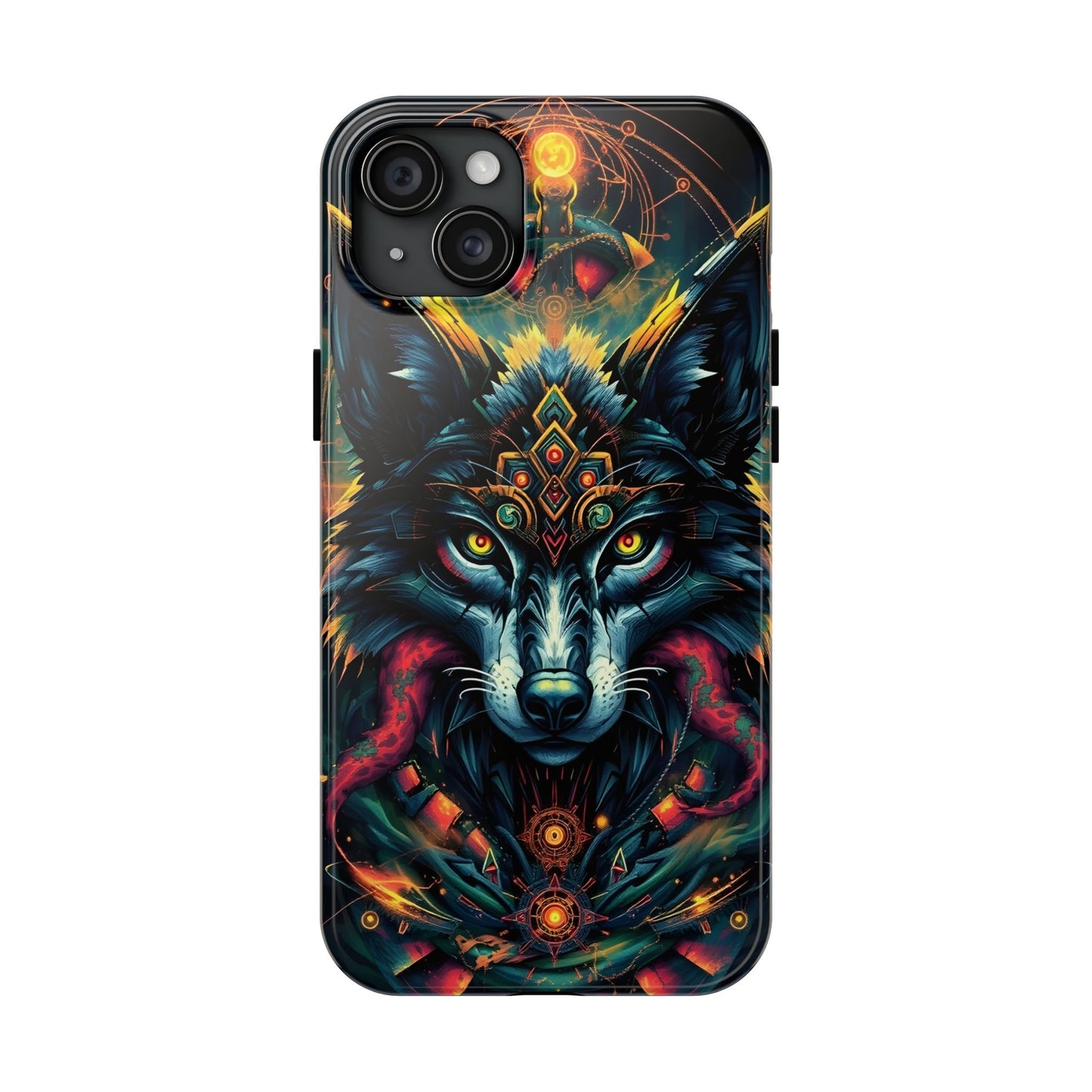 Vibrant Mystical Wolf Art Tough Phone Case - Durable & Unique Design for Animal Lovers - for iPhone