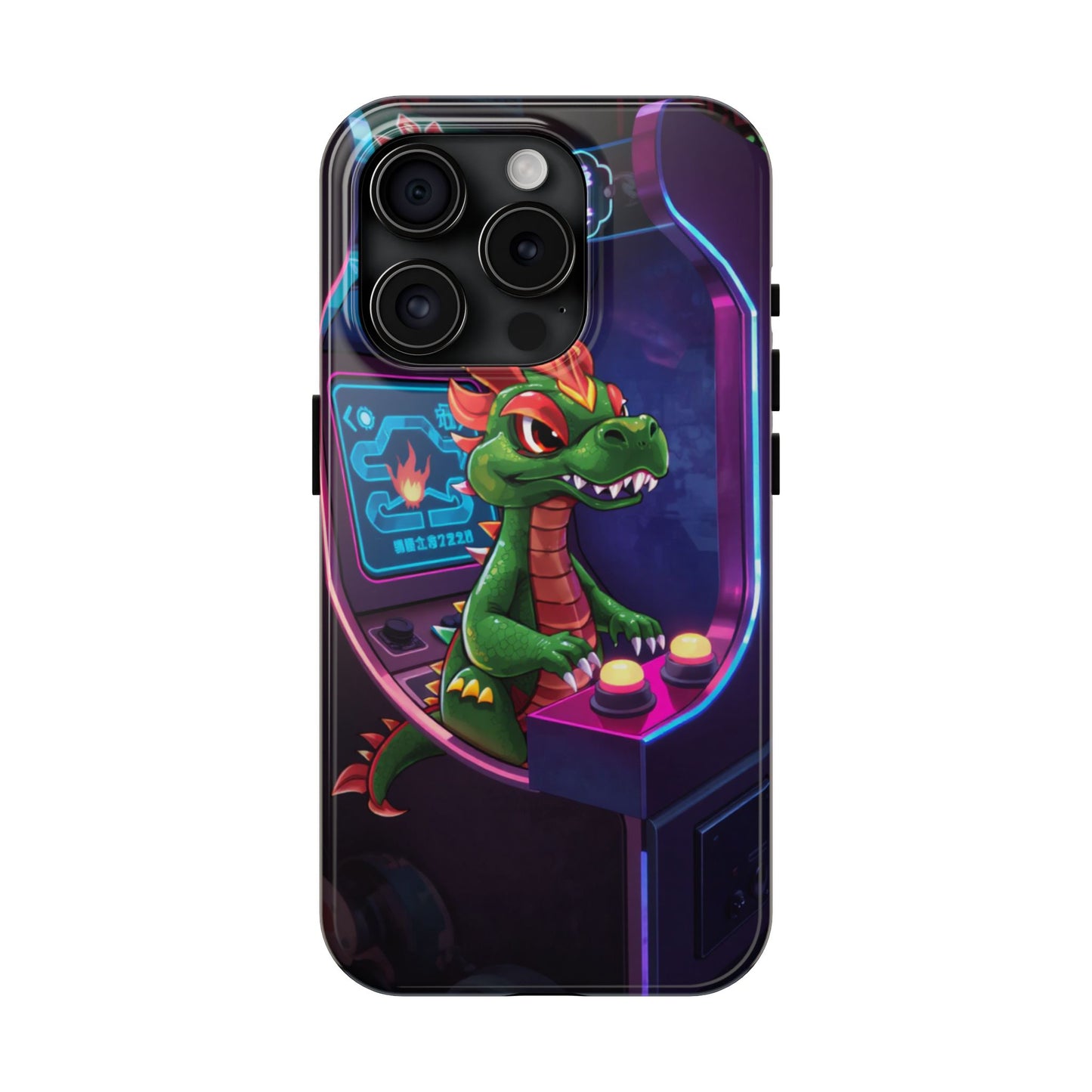 Retro Gamer Tough Phone Case with Dragon Design
