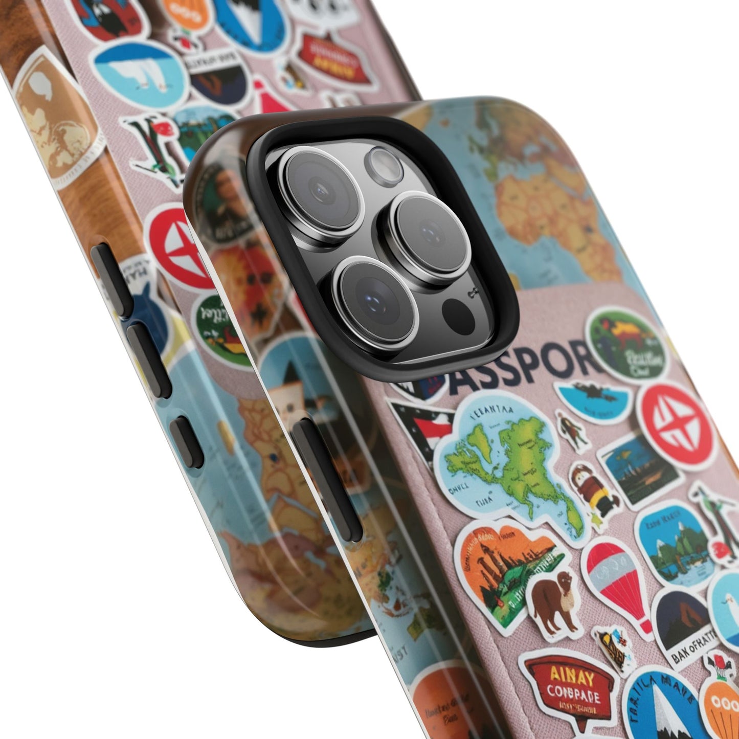Adventure Stickers Phone Case - Tough Protection for Travel Lovers