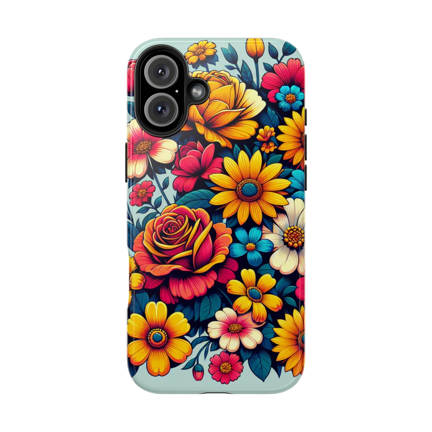 Vibrant Floral Tough Phone Case - Colorful Flower Design - for iPhone
