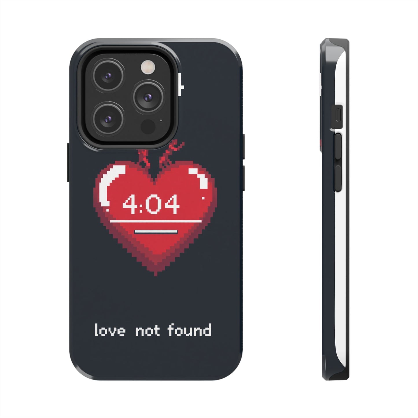 Vintage Pixel Heart Tough Phone Case - "404 Love Not Found" Design