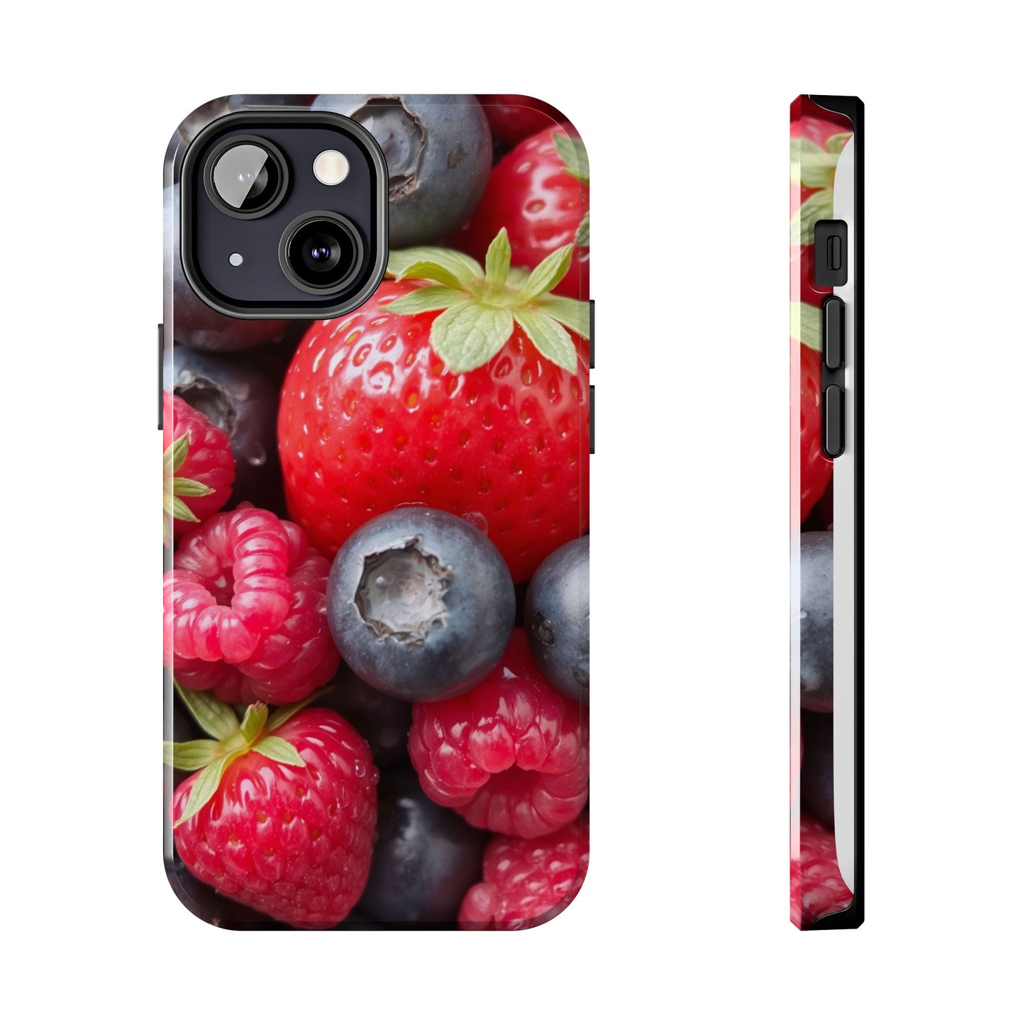 Fruit-Themed Tough Phone Case - Berry Burst Design