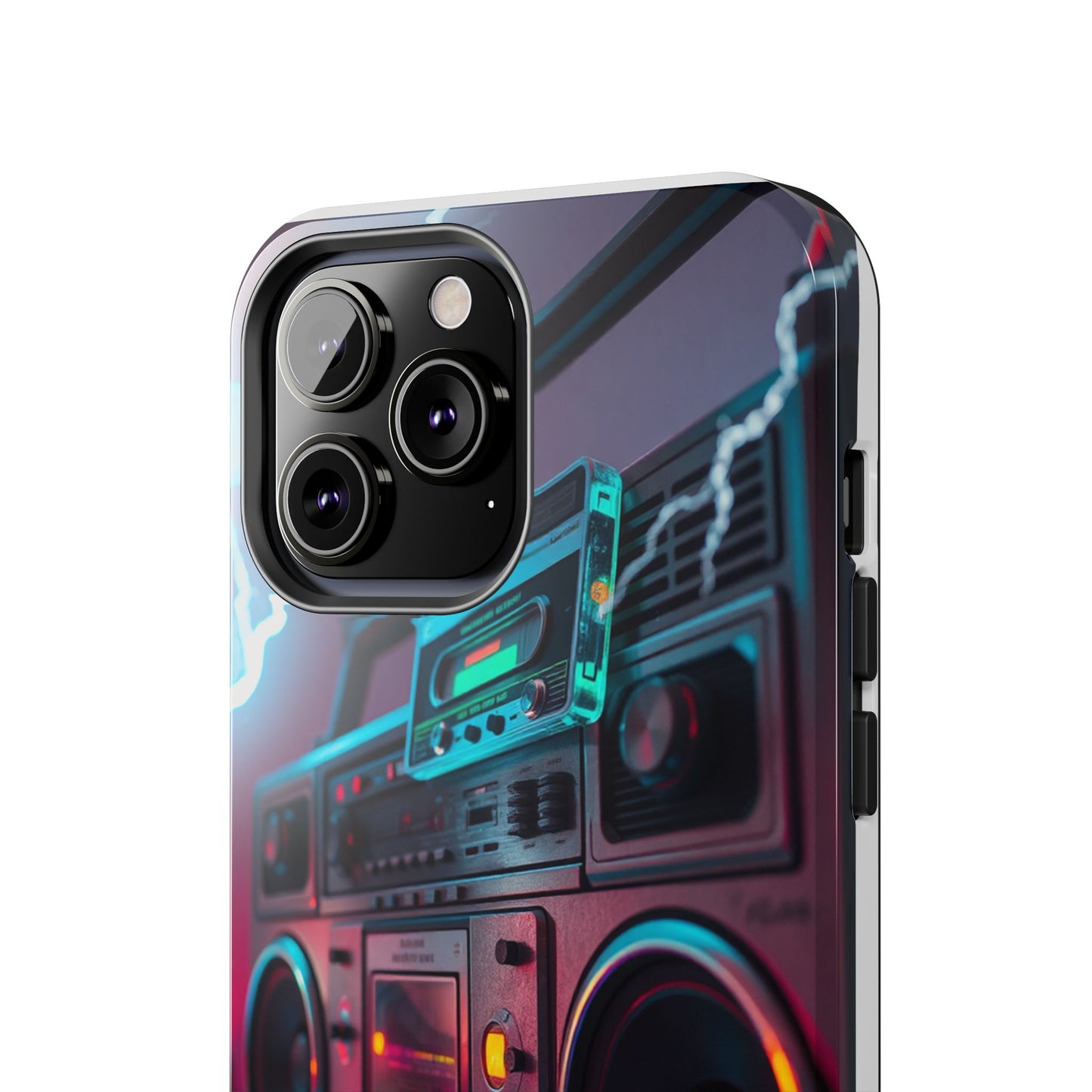 Retro Boombox Tough Phone Case – Vibrant Protection for Music Lovers