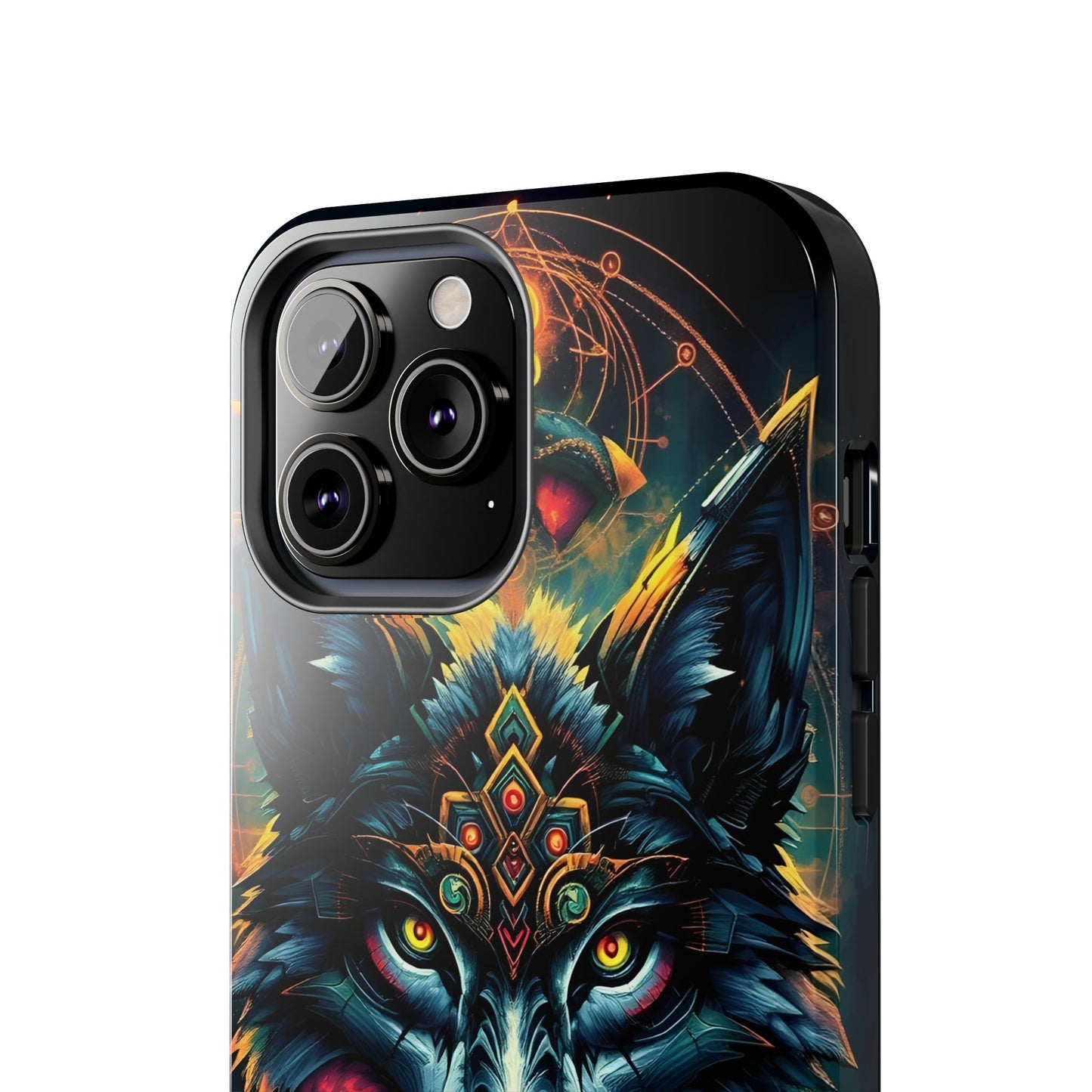 Vibrant Mystical Wolf Art Tough Phone Case - Durable & Unique Design for Animal Lovers - for iPhone