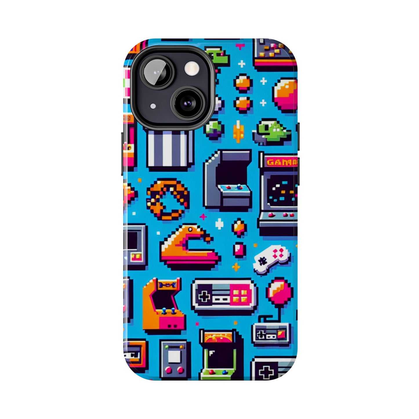 Retro Gaming Tough Phone Case - Pixel Art Design for Gamers - for iPhone