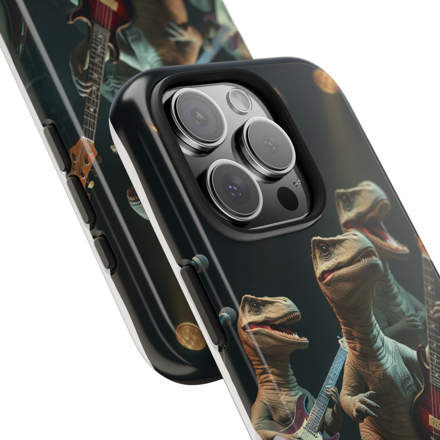 Rockin' Dinosaur Tough Phone Cases - Perfect for Music Lovers and Kids!