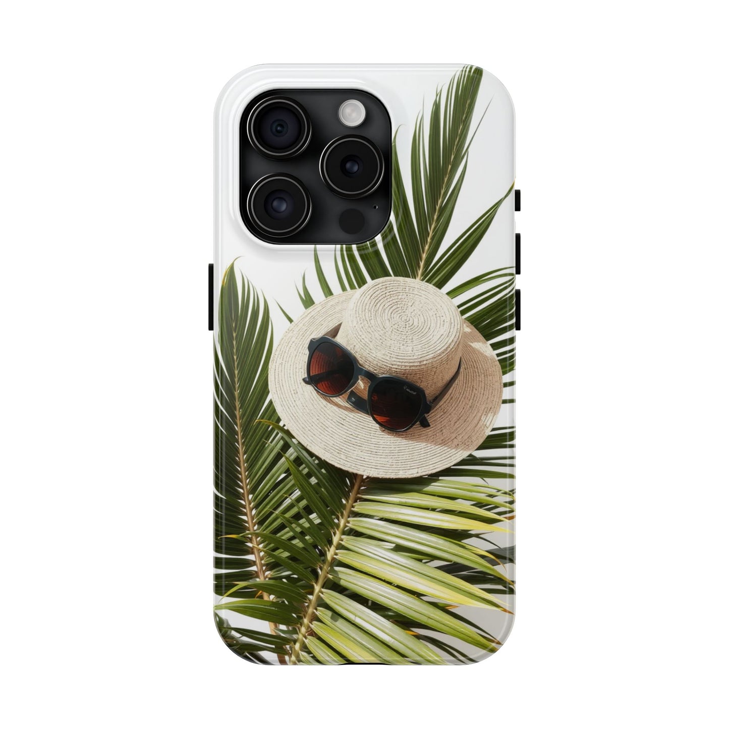 Tropical Phone Case - Summer Vibes with Hat & Sunglasses Design