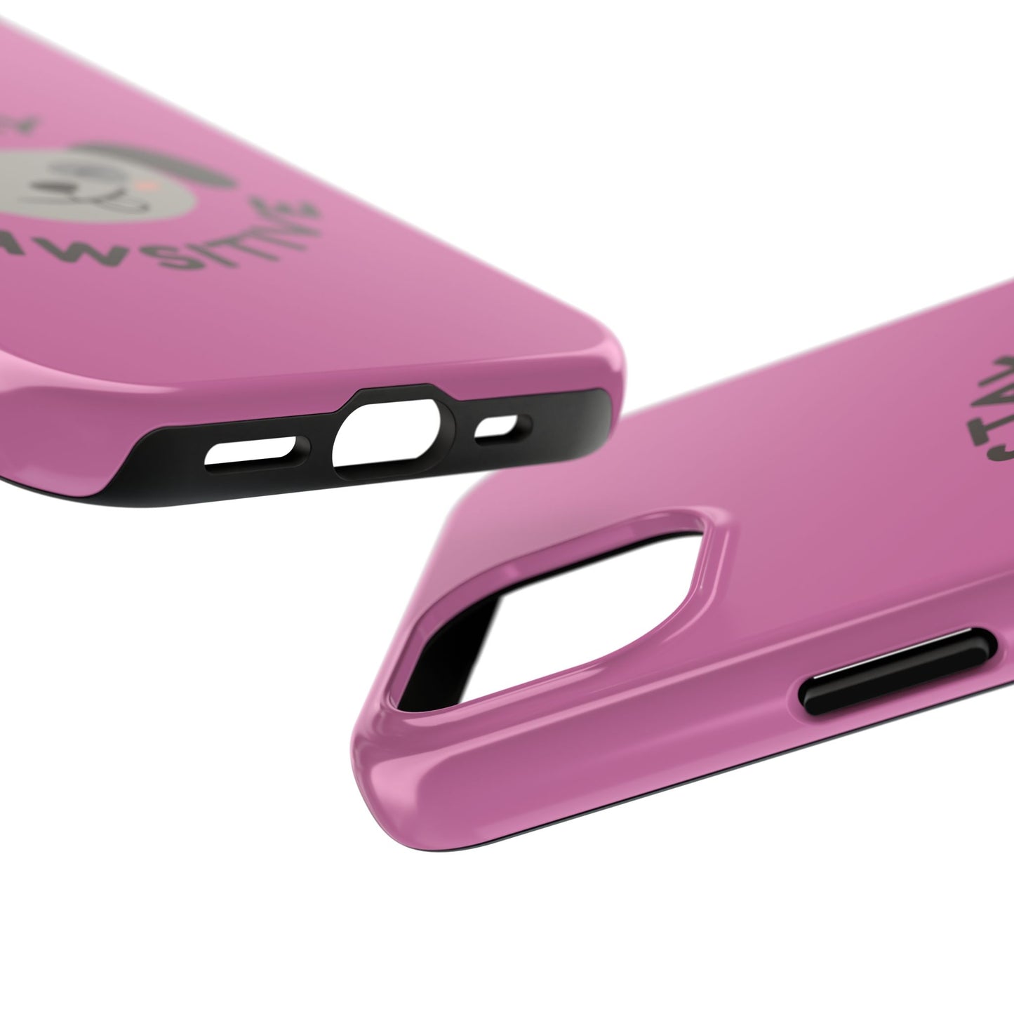 Pink Stay Pawsitive Tough Phone Case - Dog Funny Design - for iPhone