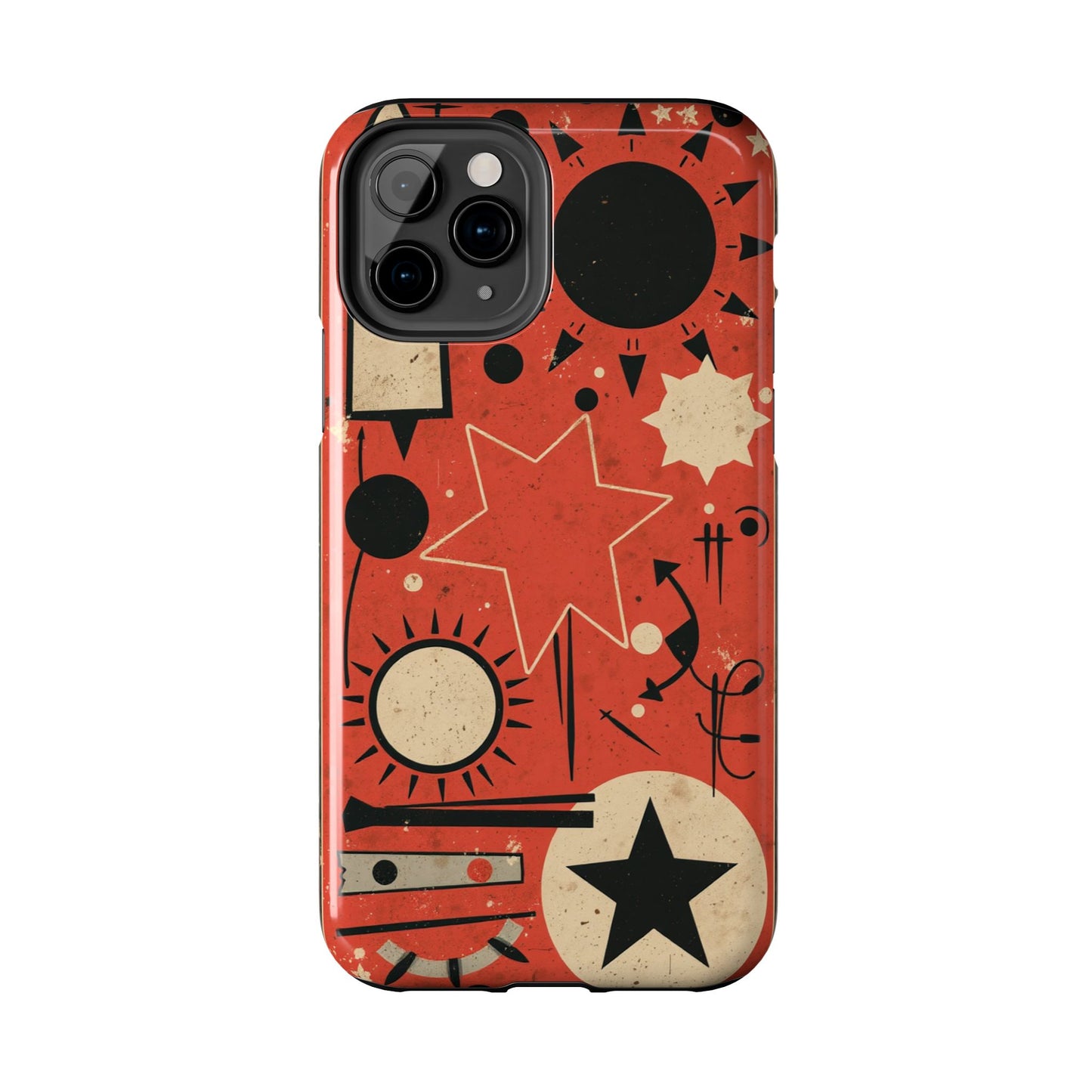 Retro Bold Tough Phone Case - Unique Geometric Design - for iPhone