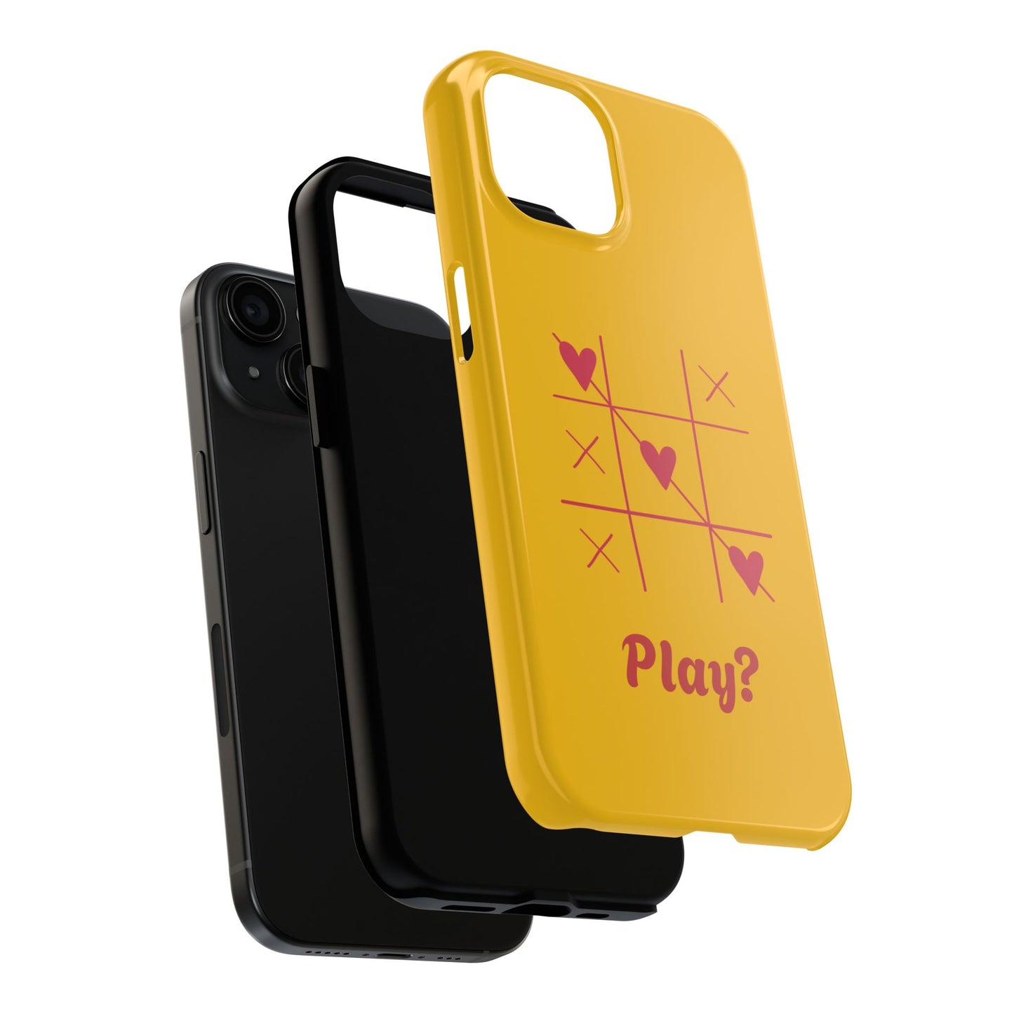 Heart Game Tough Phone Case - Fun Yellow Design for Gamers & Loved Ones - for iPhone