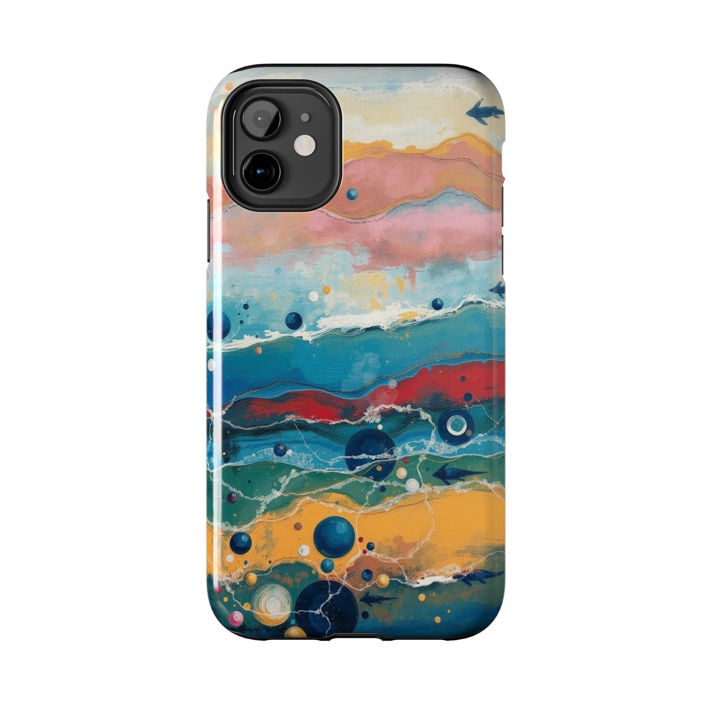 Artistic Tough Phone Case - Vibrant Waves Design for Unique Style