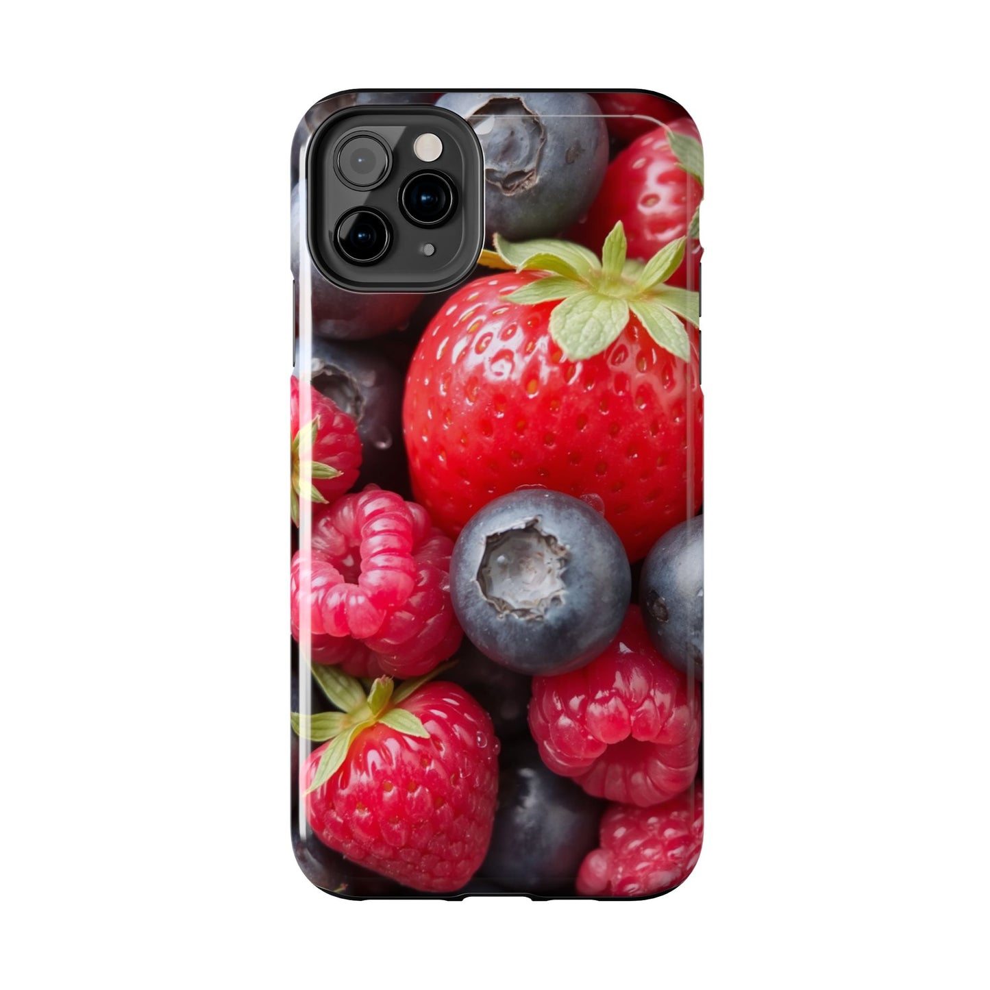 Fruit-Themed Tough Phone Case - Berry Burst Design
