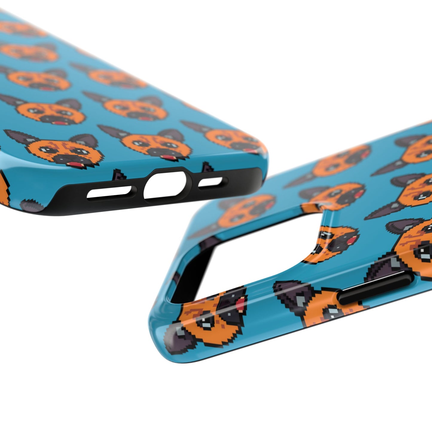 Cute Orange Dog Pixel Art Pattern Tough Phone Case - Fun & Durable Protection - for iPhone