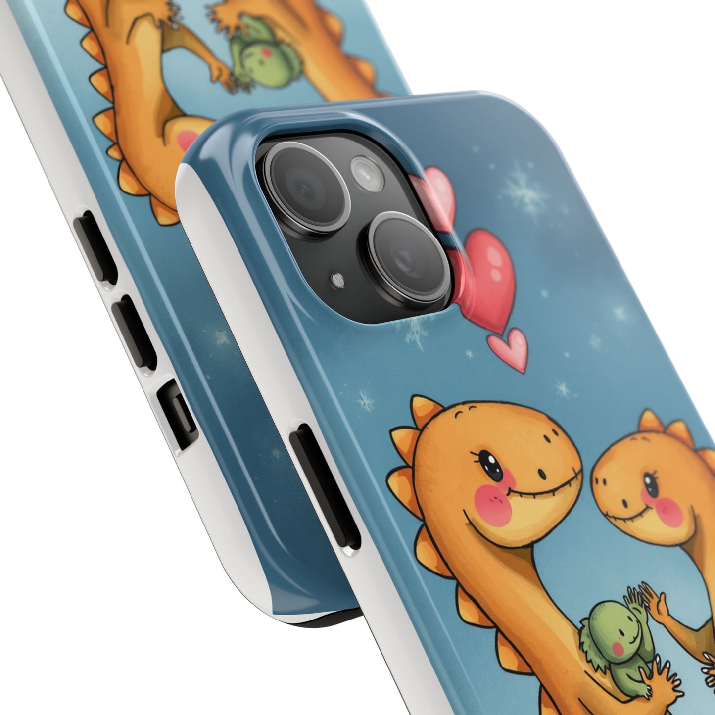 Dino Love Tough Phone Case - Cute & Durable Design for Kids & Parents