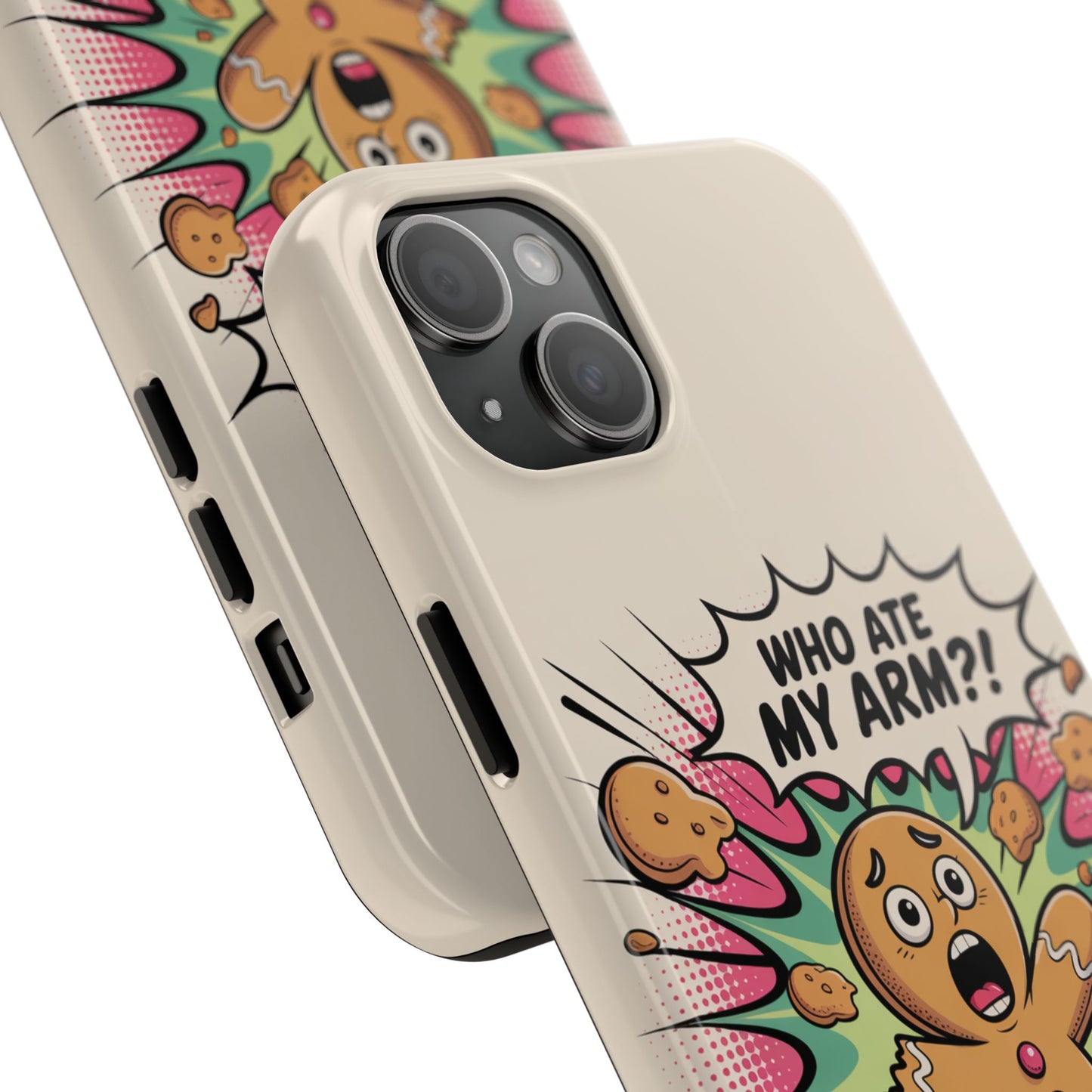 Funny Gingerbread Man Phone Case - Who Ate My Arm? Tough Protection