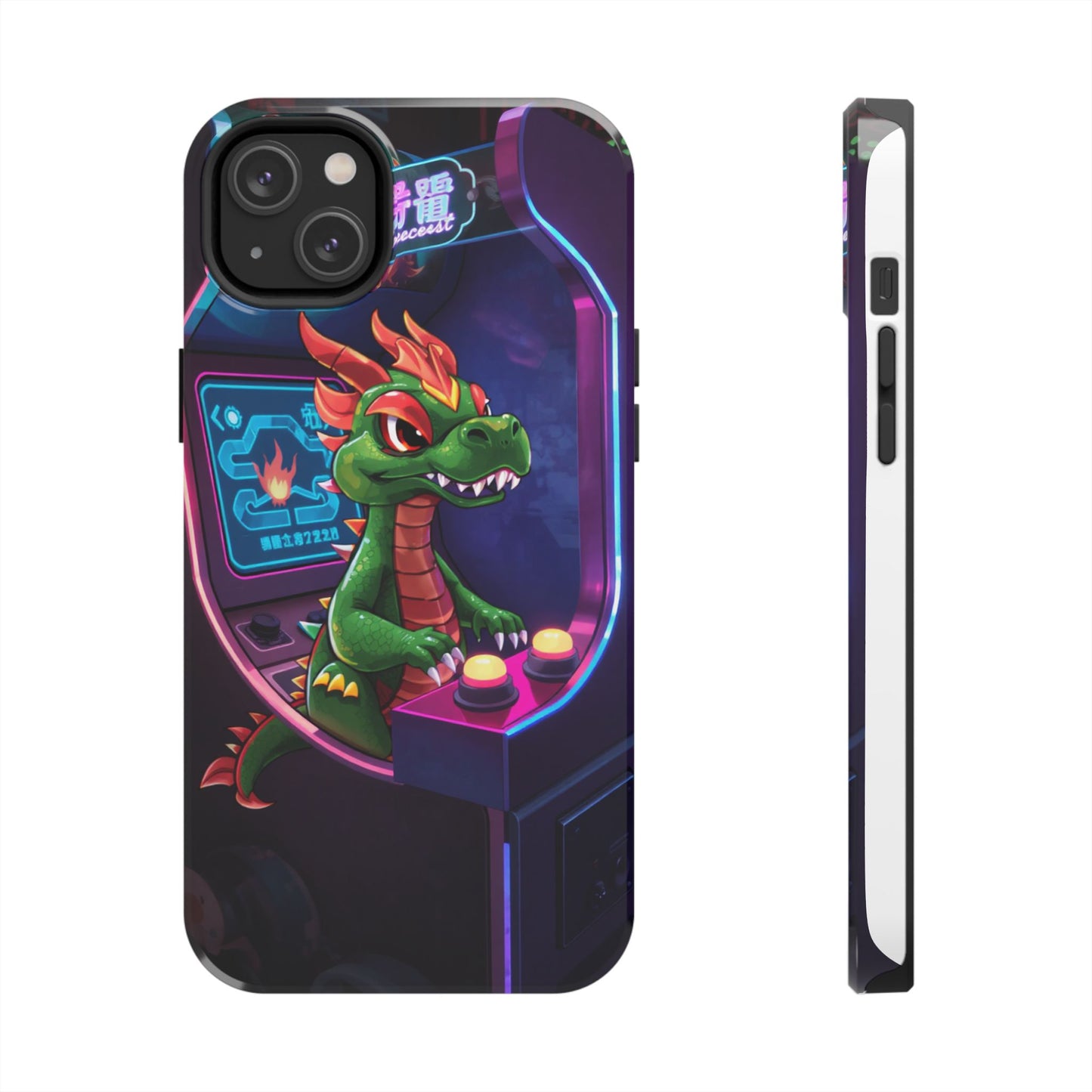 Retro Gamer Tough Phone Case with Dragon Design