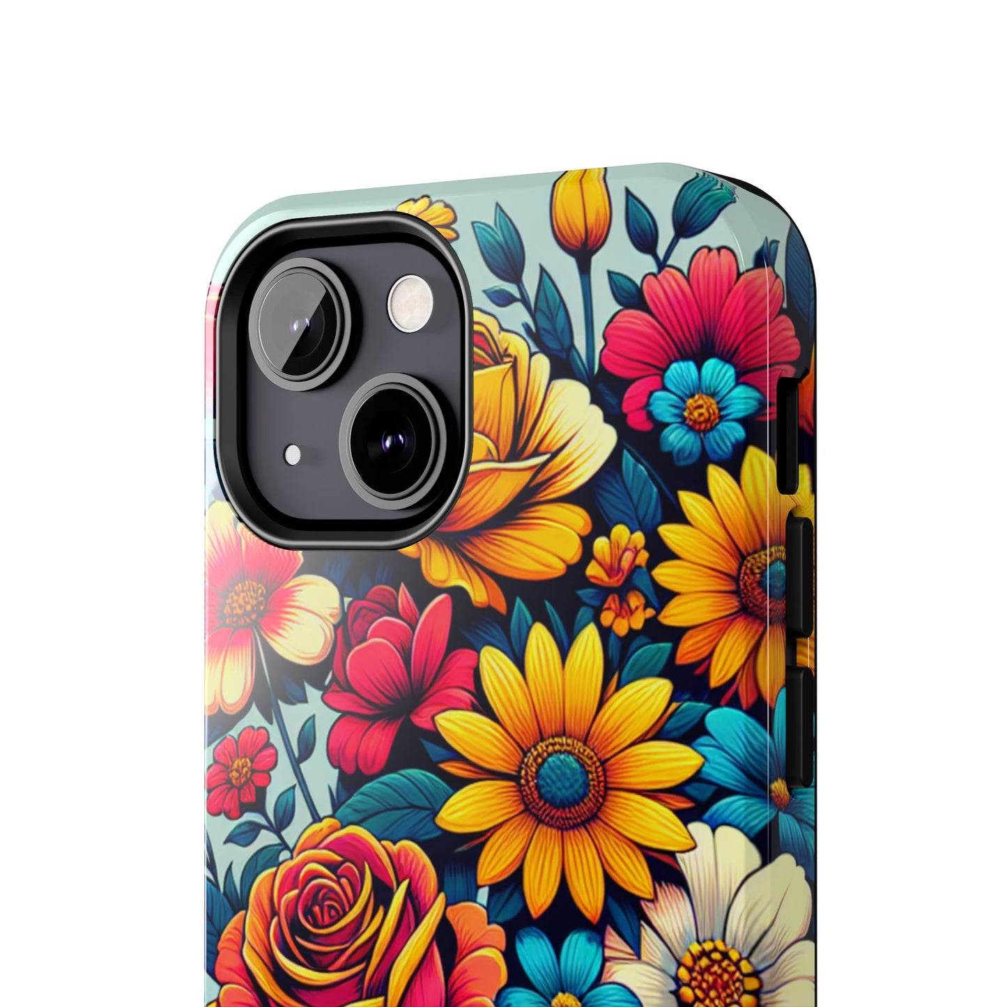 Vibrant Floral Tough Phone Case - Colorful Flower Design - for iPhone
