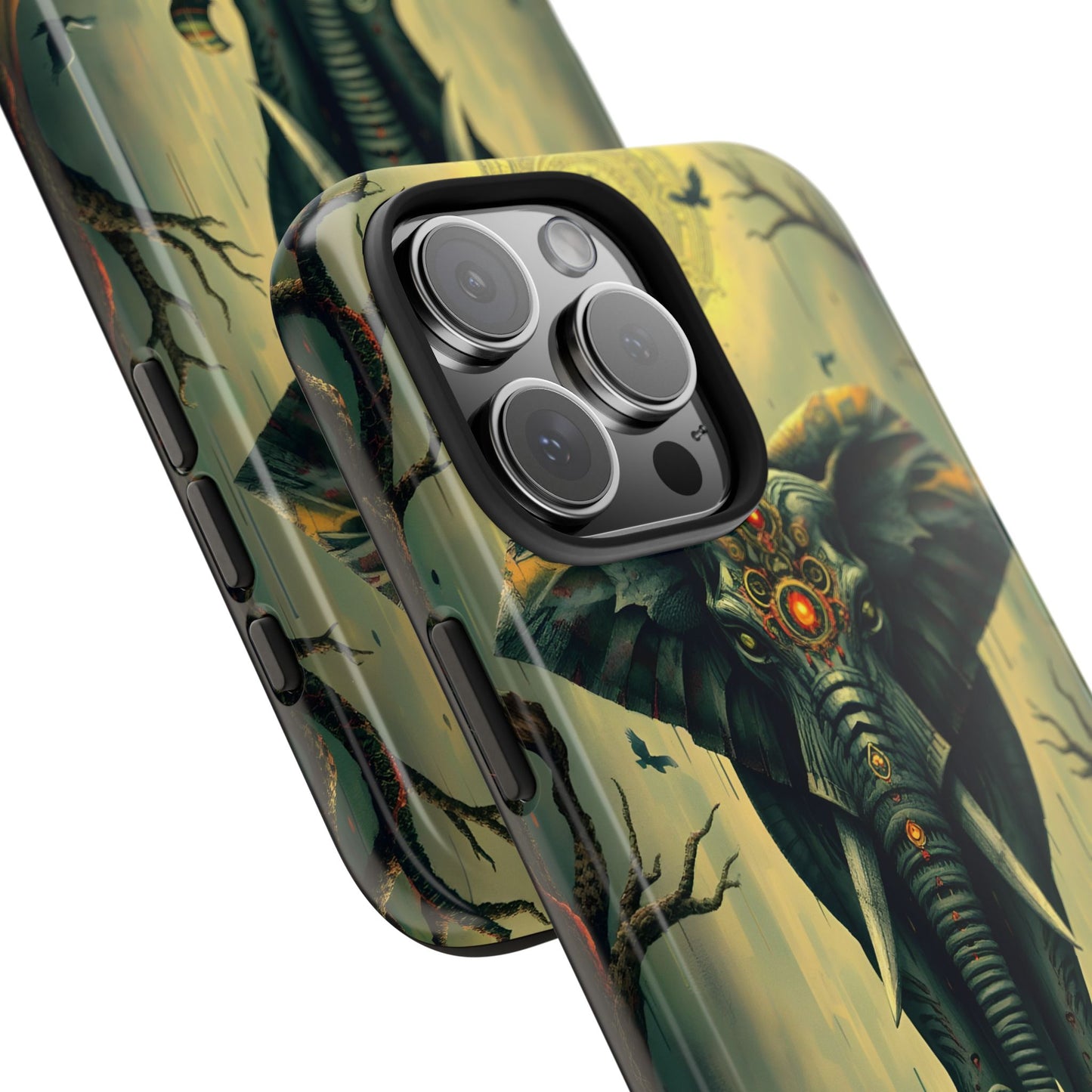 Mystical Forest Elephant Tough Phone Case | Vibrant Design for Nature Lovers - for iPhone