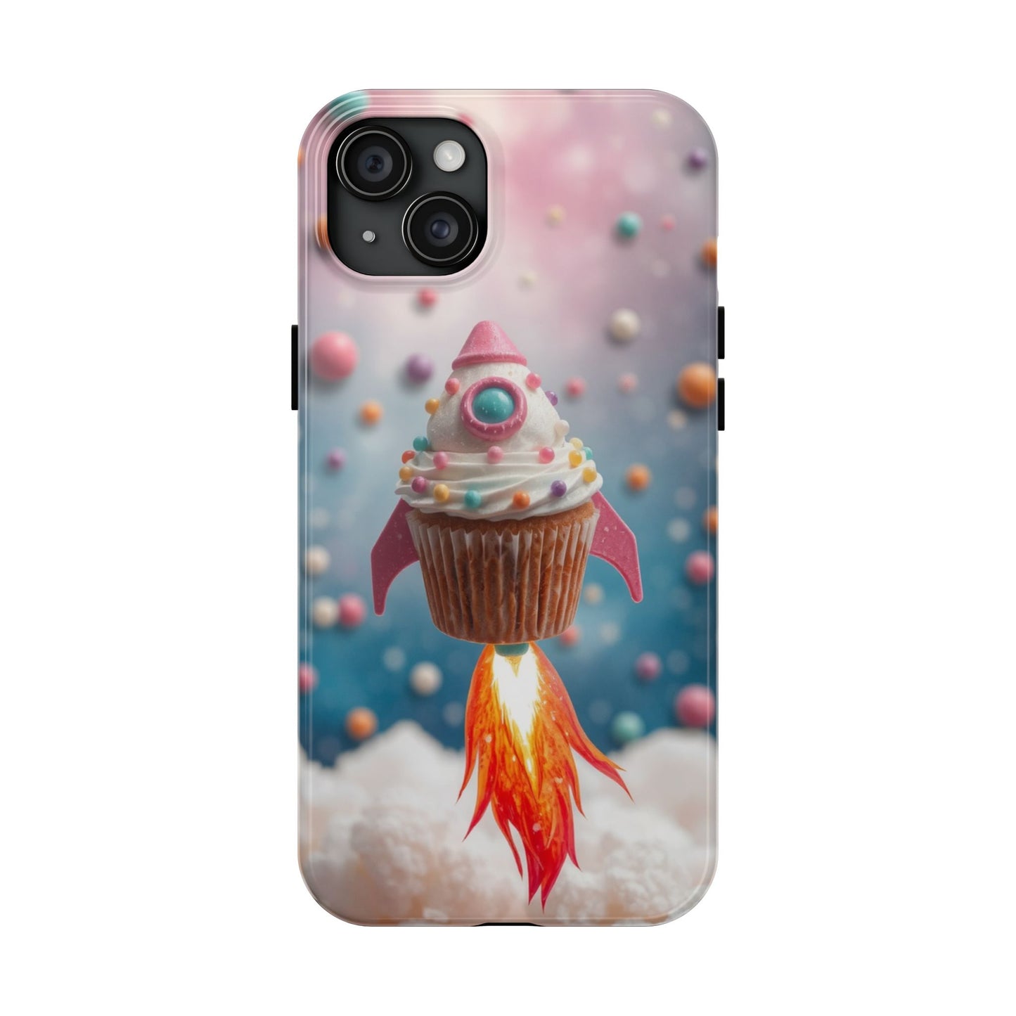 Whimsical Rocket Cupcake Phone Case - Fun Protective Case for Kids and Teens