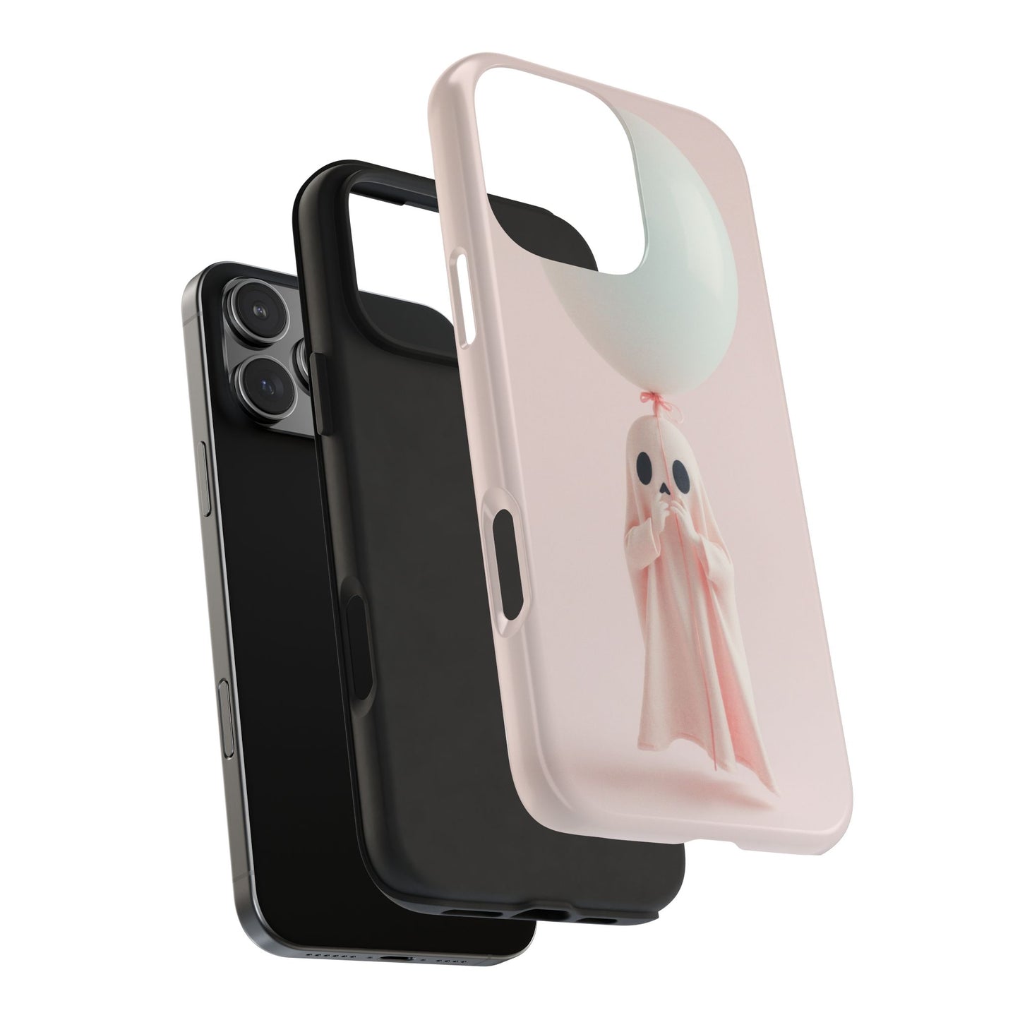 Cute Ghost Phone Case with Balloon - Tough Protection for Spooky Vibes