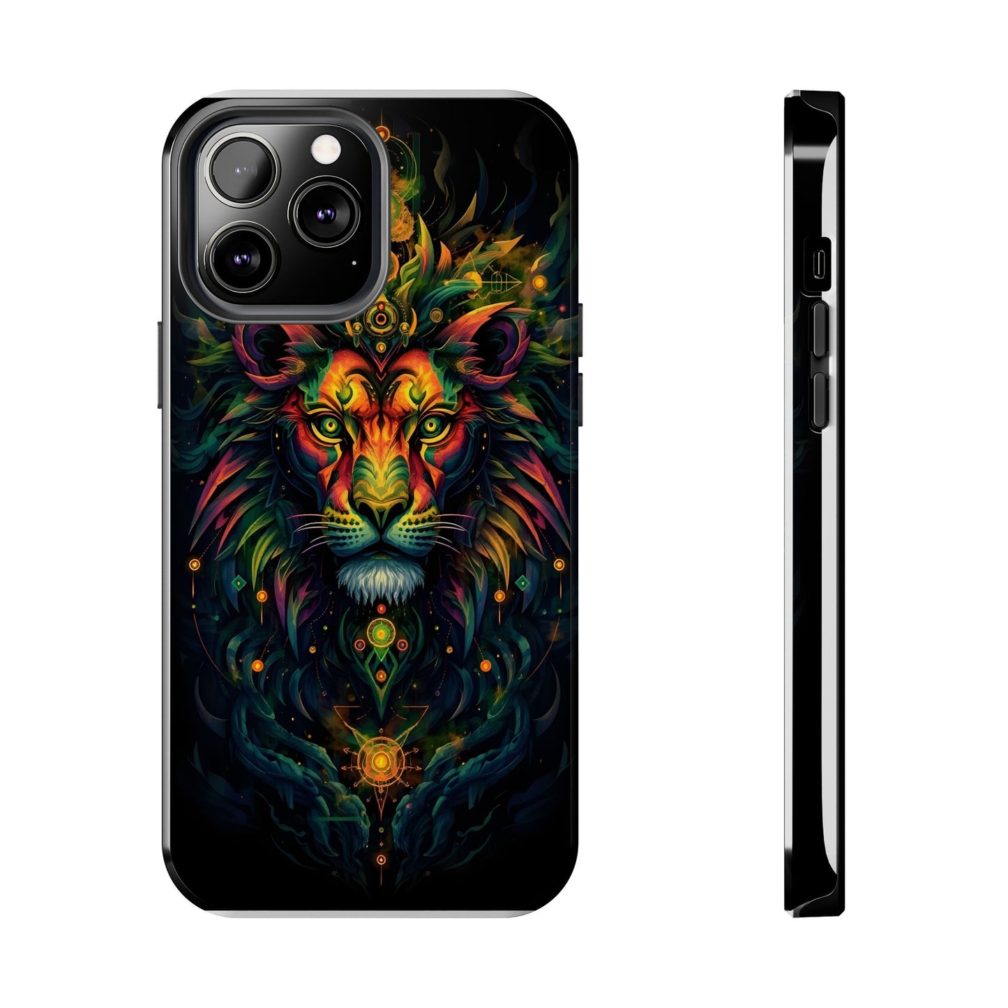 Vibrant Mystical Lion Art Tough Phone Case - Bold Protector for Animal Lovers - for iPhone