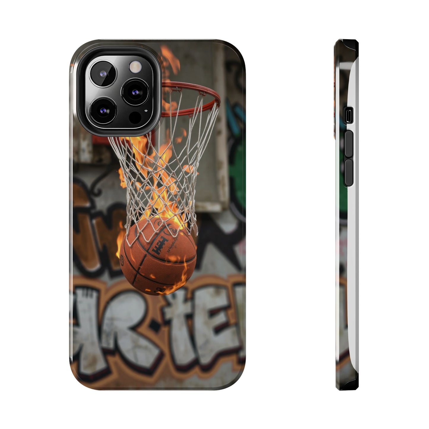 Fire Basketball Tough Phone Case - Durable Sporty Design for Athletes & Fans