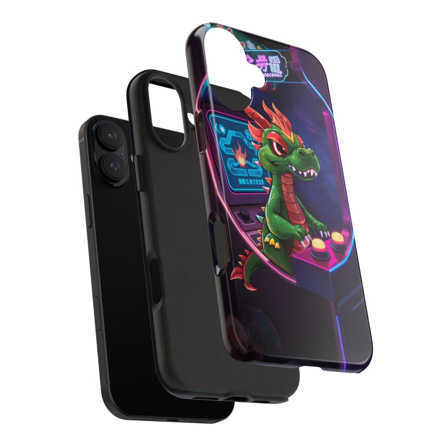 Retro Gamer Tough Phone Case with Dragon Design