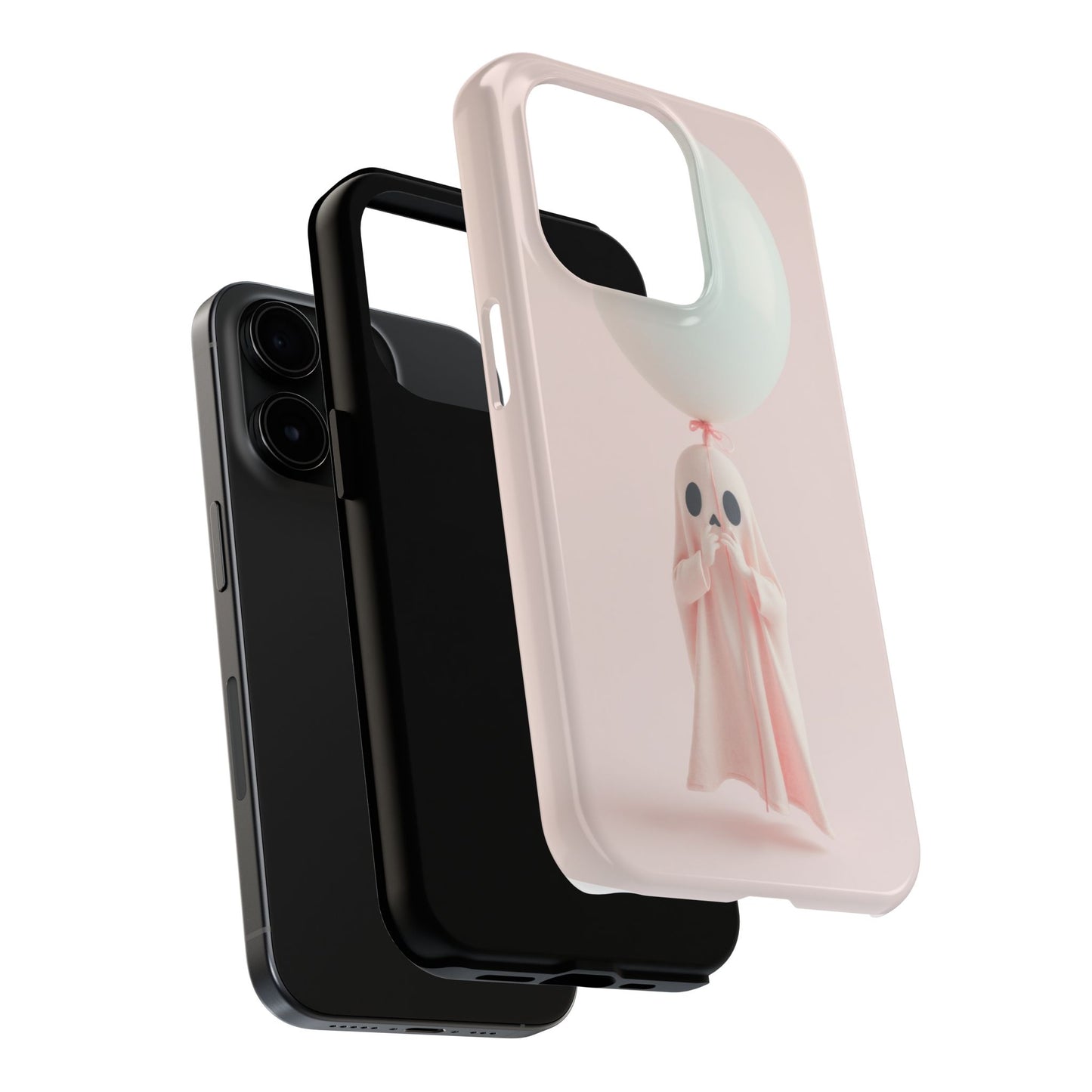 Cute Ghost Phone Case with Balloon - Tough Protection for Spooky Vibes