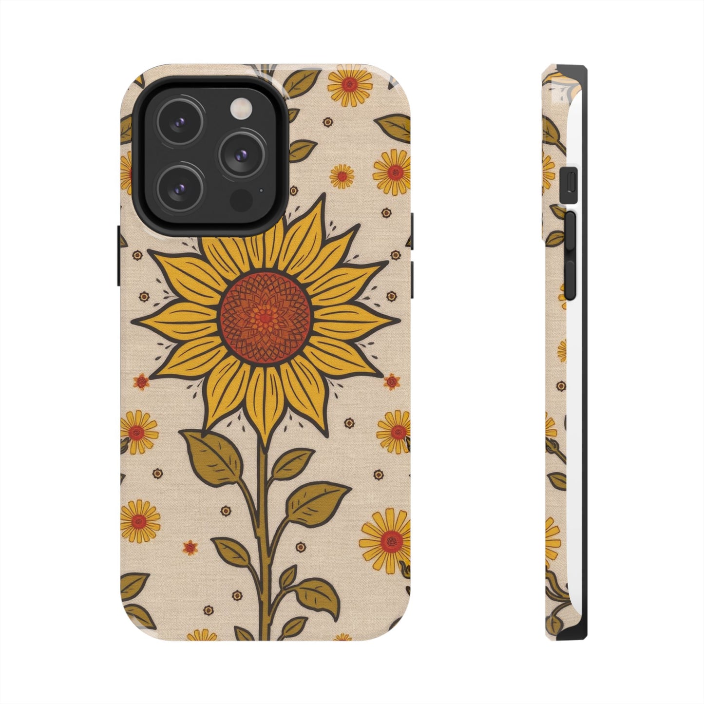 Bright Sunflower Origins Tough Phone Case - Floral Design for Nature Lovers - for iPhone