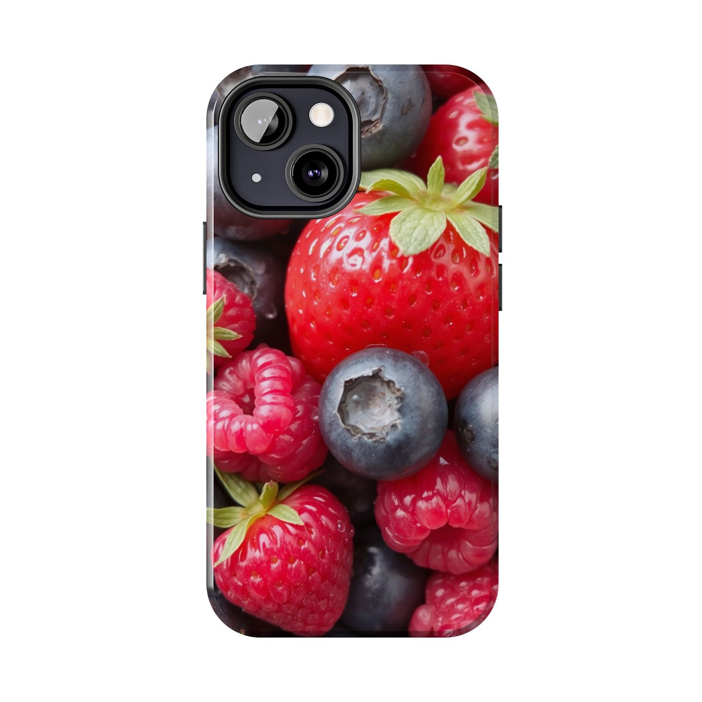 Fruit-Themed Tough Phone Case - Berry Burst Design
