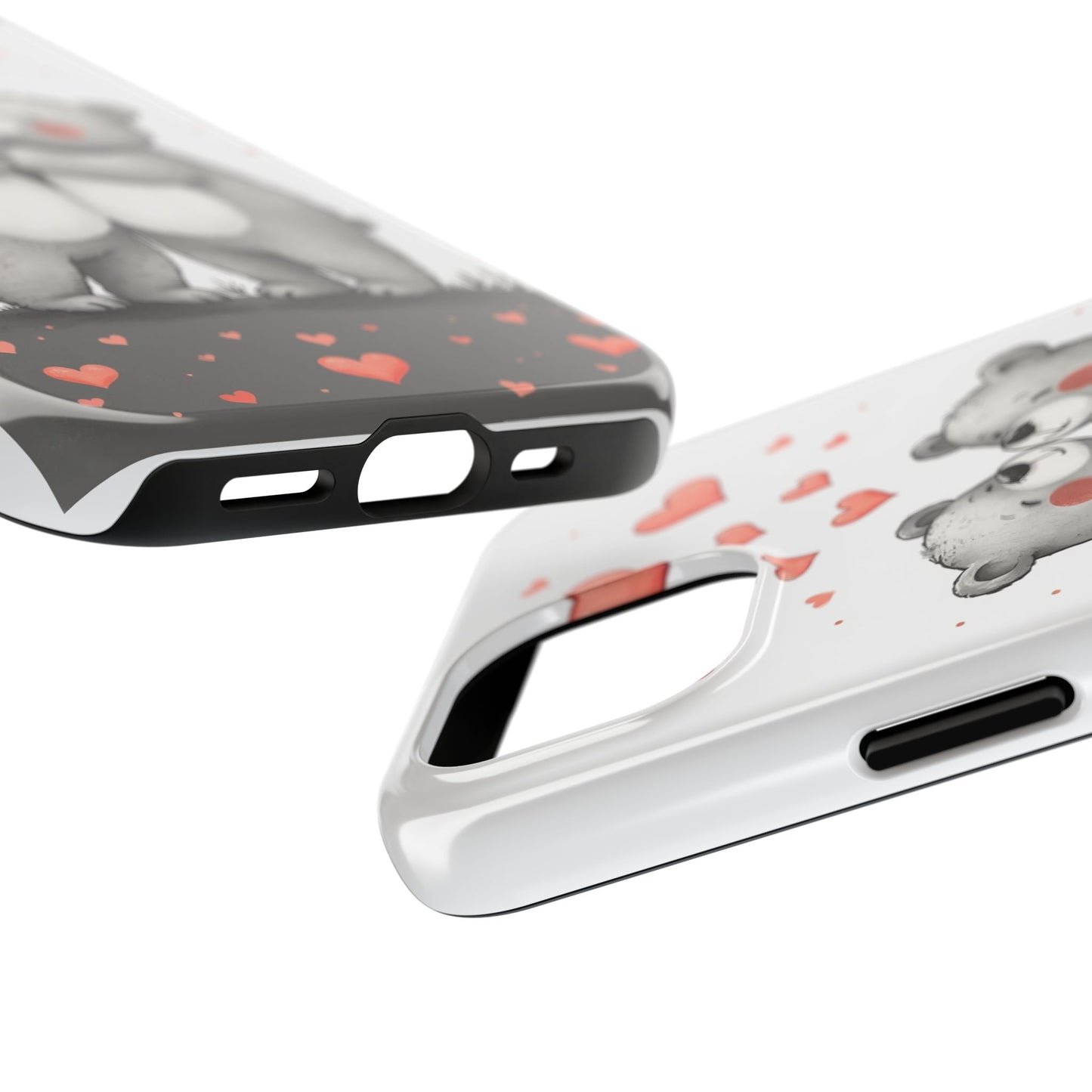 Cute Bear Love Tough Phone Case - Perfect for Valentine's Day & Couples