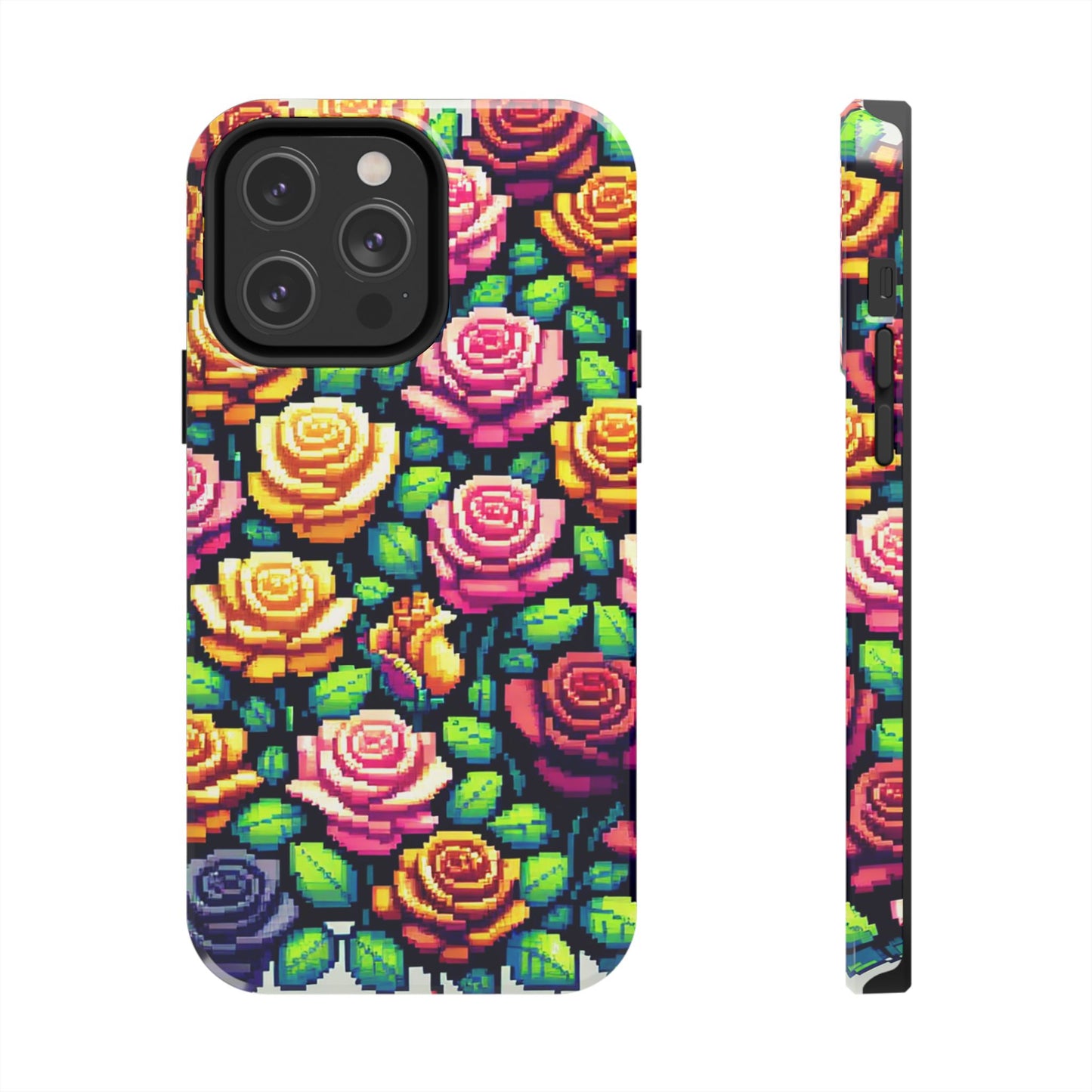 Pixel Art Roses Tough Phone Case - Stylish Protection - for iPhone