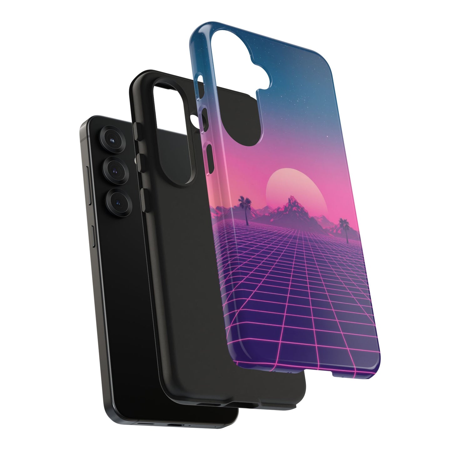 Retro Aesthetic Tough Phone Case - Vibrant Sunset Design