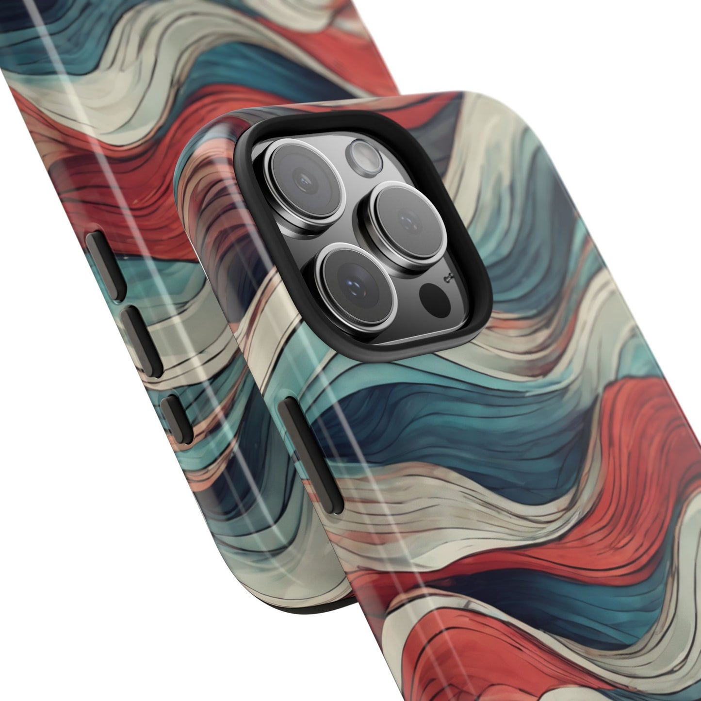 Abstract Waves Tough Phone Case - Stylish & Durable Phone Protection - for iPhone