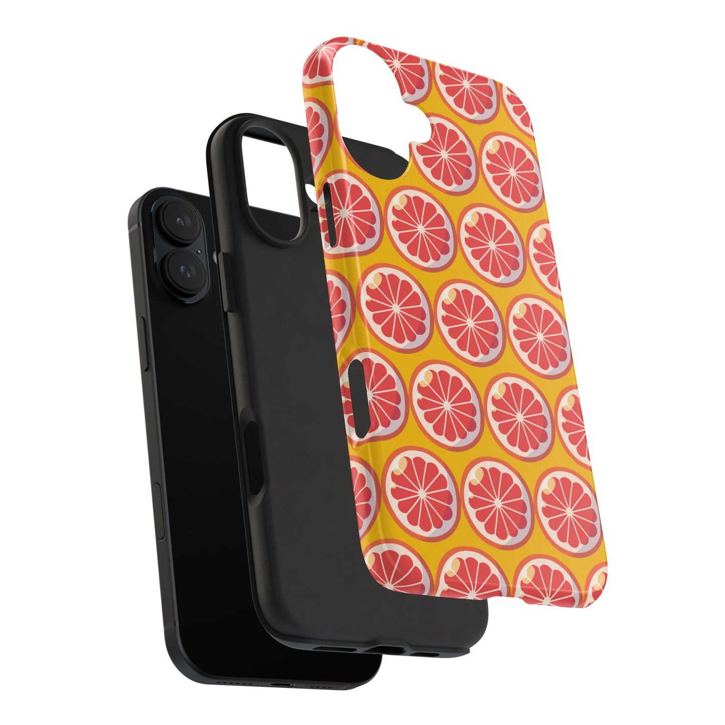 Citrus Pattern Tough Phone Case - Bright Grapefruit Design - for iPhone