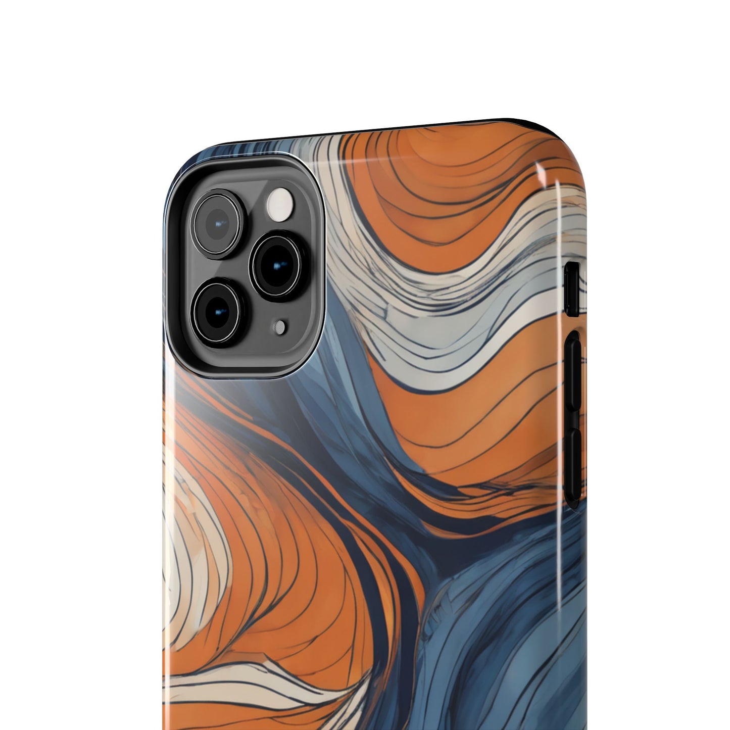 Artistic Tough Phone Case - Vibrant Abstract Waves Design - for iPhone