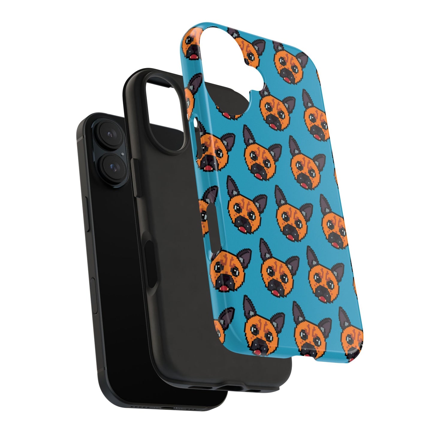 Cute Orange Dog Pixel Art Pattern Tough Phone Case - Fun & Durable Protection - for iPhone